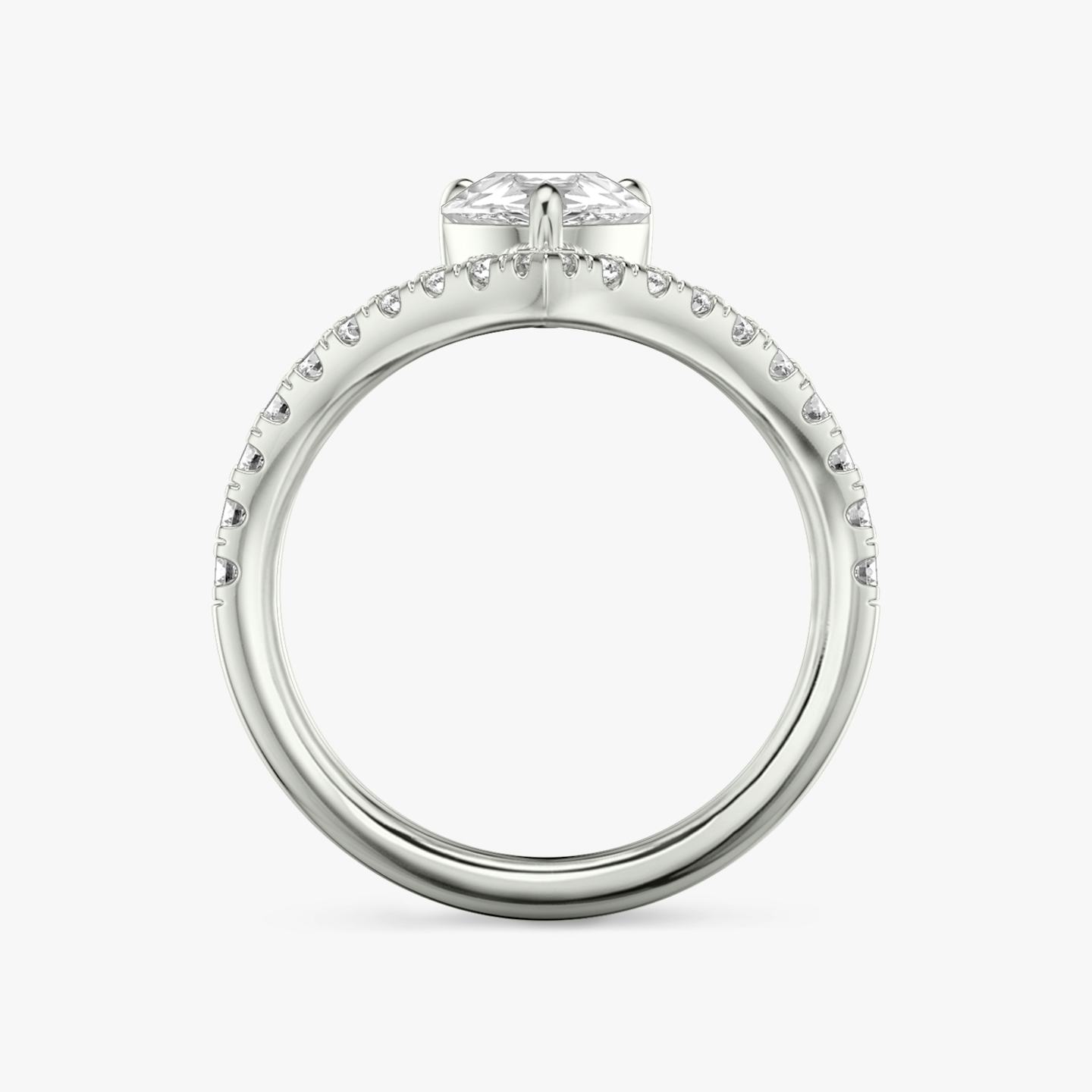 The Signature V | Pear | 18k | 18k White Gold | Band: Pavé | Diamond orientation: vertical | Carat weight: See full inventory