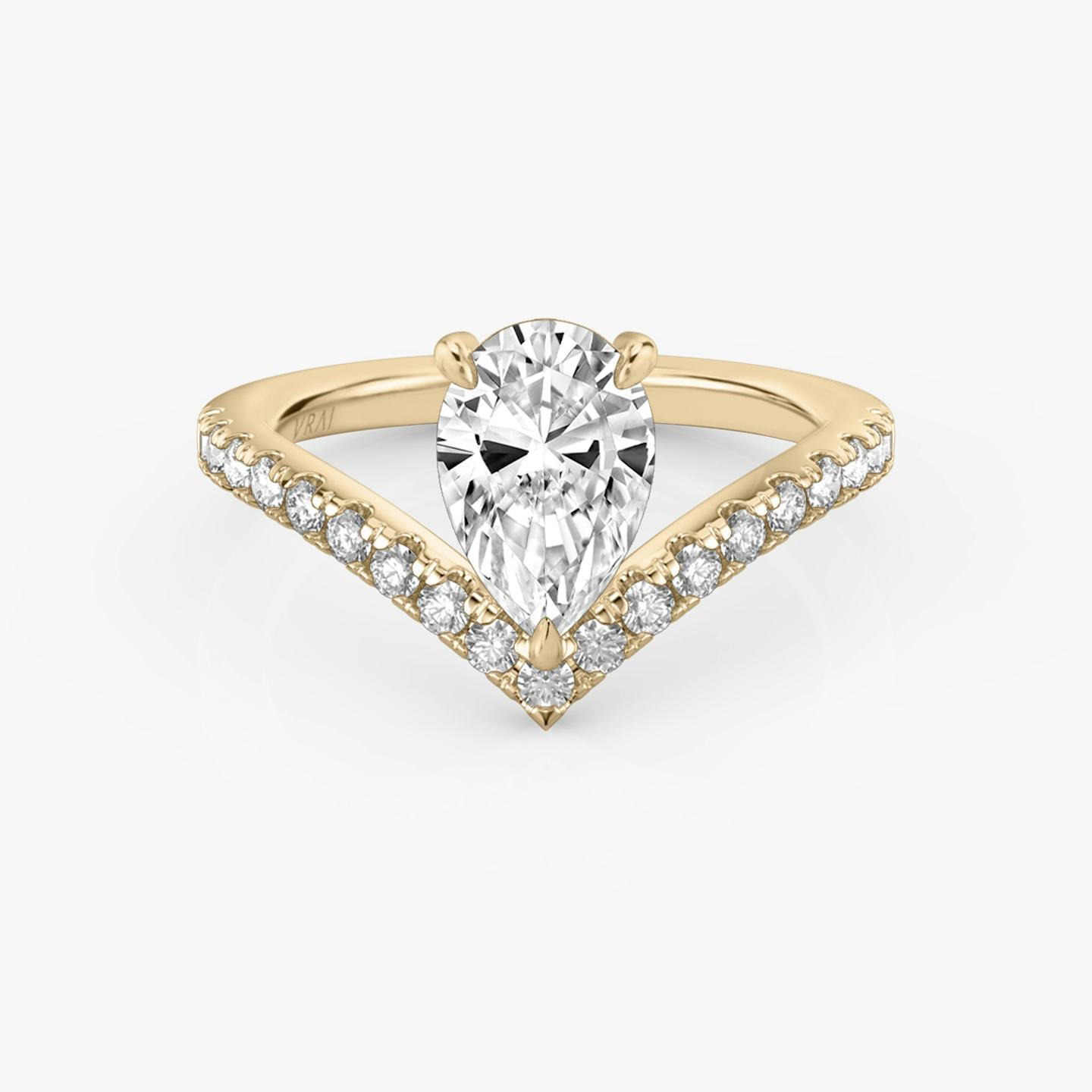 Signature V Pear diamond engagement ring