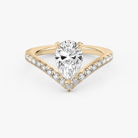 Signature V Pear diamond engagement ring