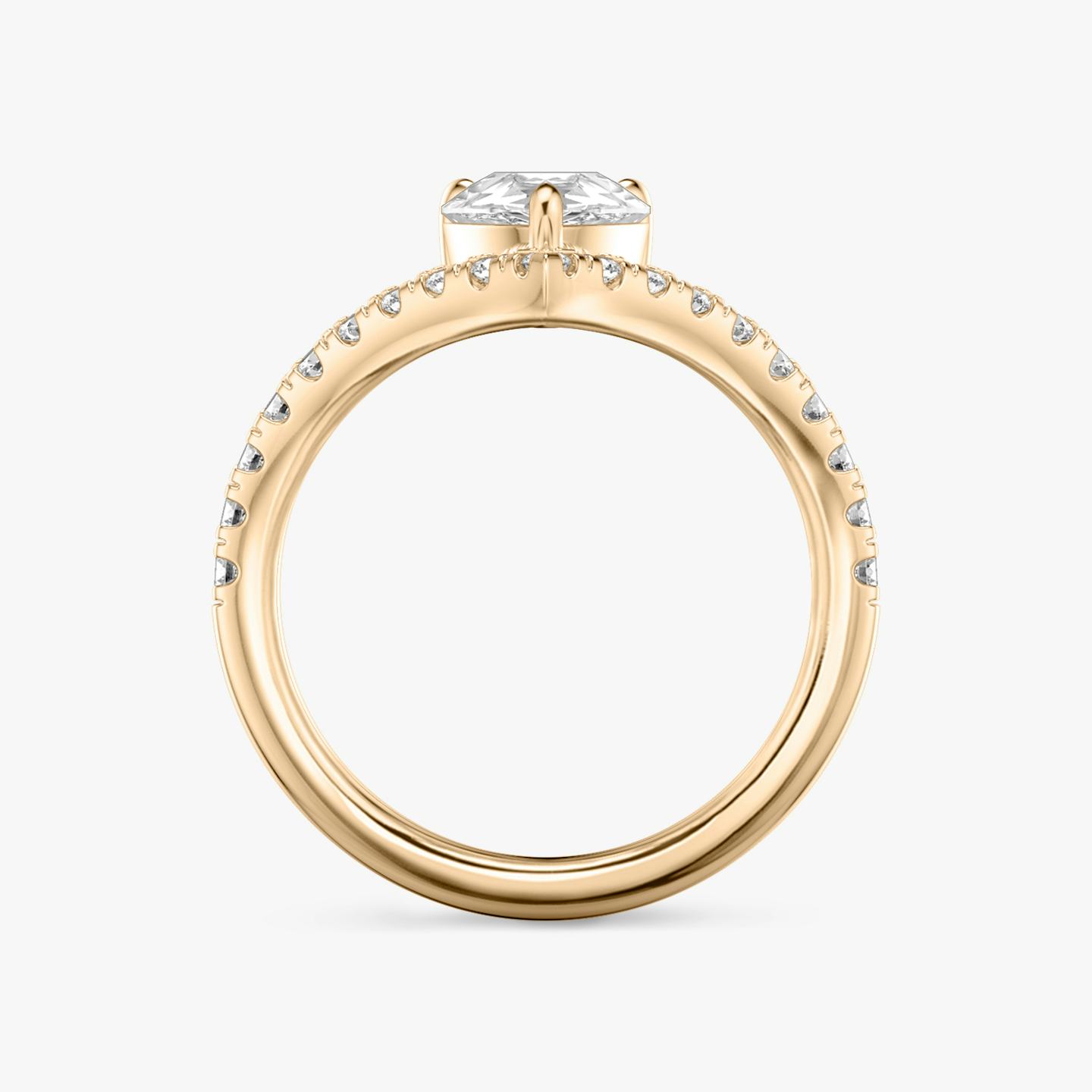 The Signature V | Pear | 14k | 14k Rose Gold | Band: Pavé | Diamond orientation: vertical | Carat weight: See full inventory
