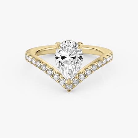 Signature V Pear Shaped Ring