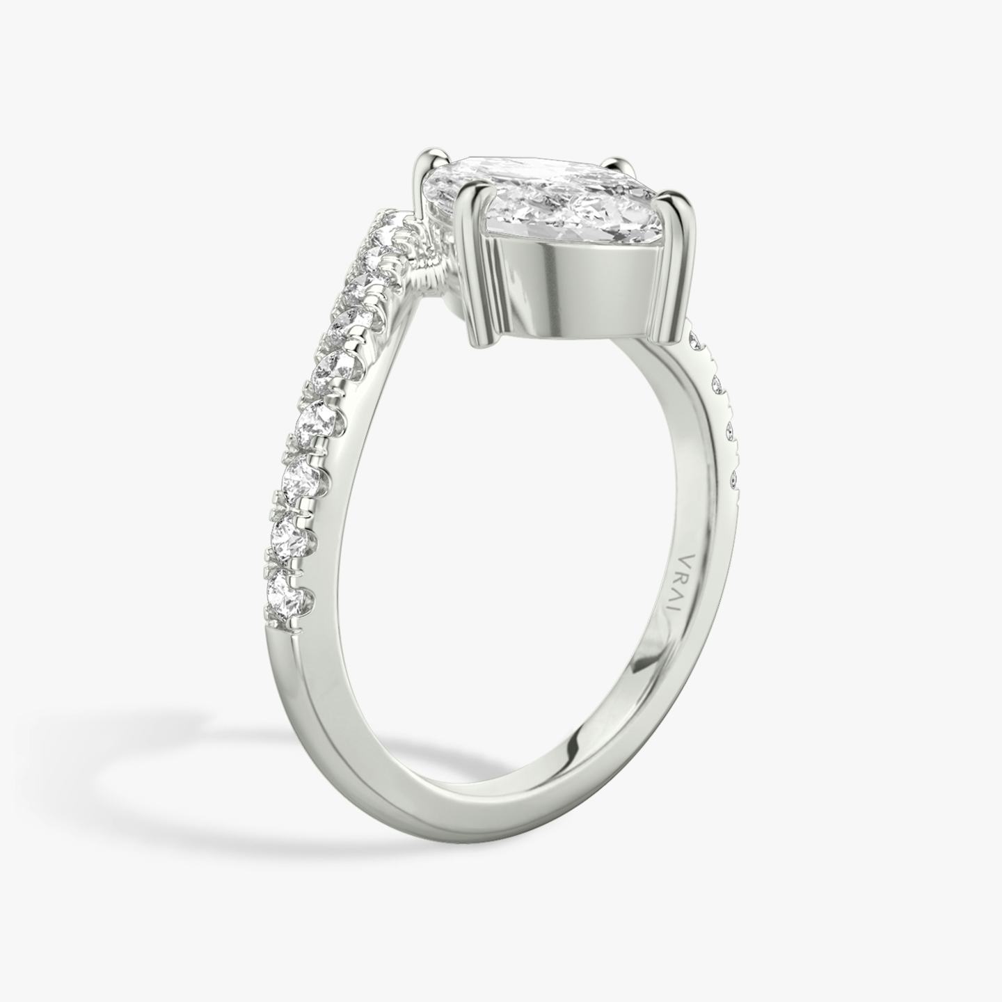 The Signature V | Pavé Marquise | 18k | 18k White Gold | Band: Pavé | Diamond orientation: vertical | Carat weight: See full inventory