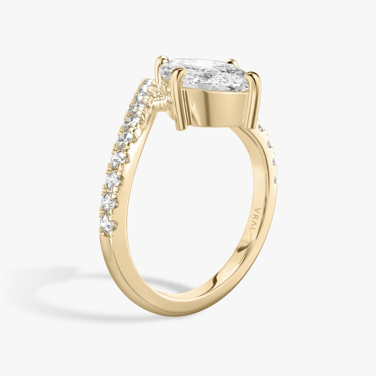 The Signature V | Pavé Marquise | 14k | 14k Rose Gold | Band: Pavé | Diamond orientation: vertical | Carat weight: See full inventory