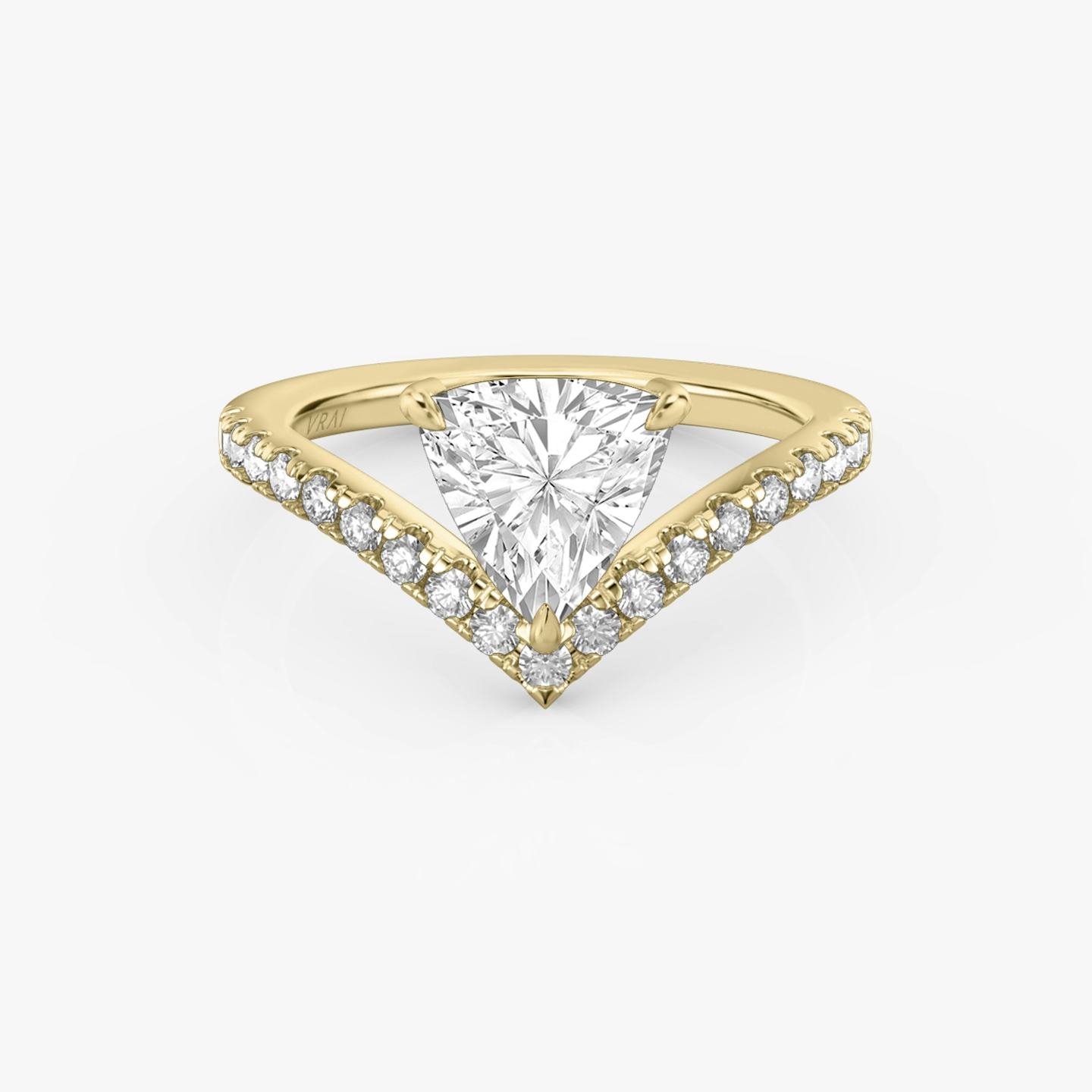 The Signature V | Trillion | 18k | 18k Yellow Gold | Band: Pavé | Diamond orientation: vertical | Carat weight: See full inventory