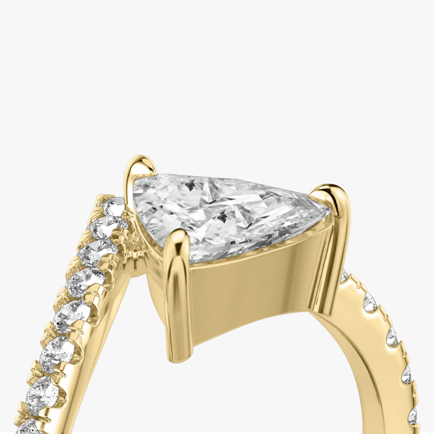 The Signature V | Trillion | 18k | 18k Yellow Gold | Band: Pavé | Diamond orientation: vertical | Carat weight: See full inventory