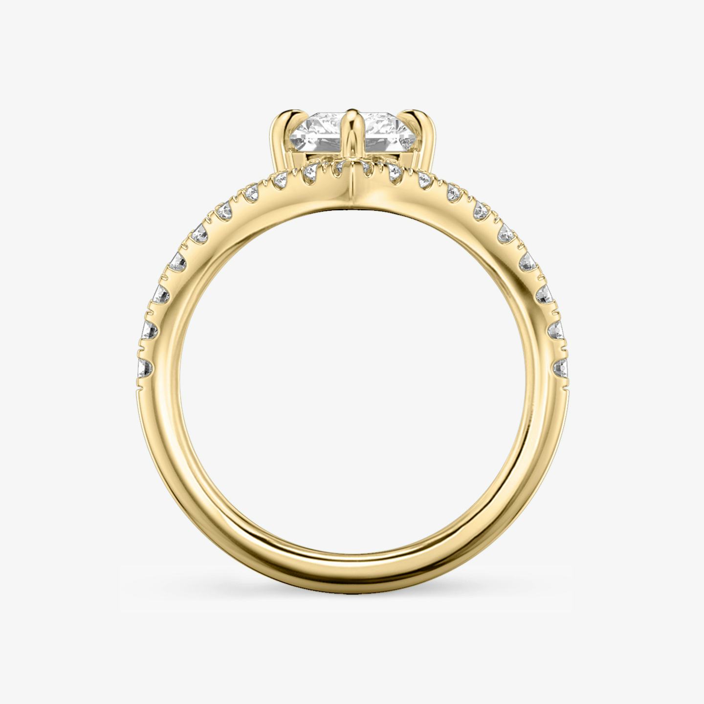 The Signature V | Radiant | 18k | 18k Yellow Gold | Band: Pavé | Diamond orientation: vertical | Carat weight: See full inventory