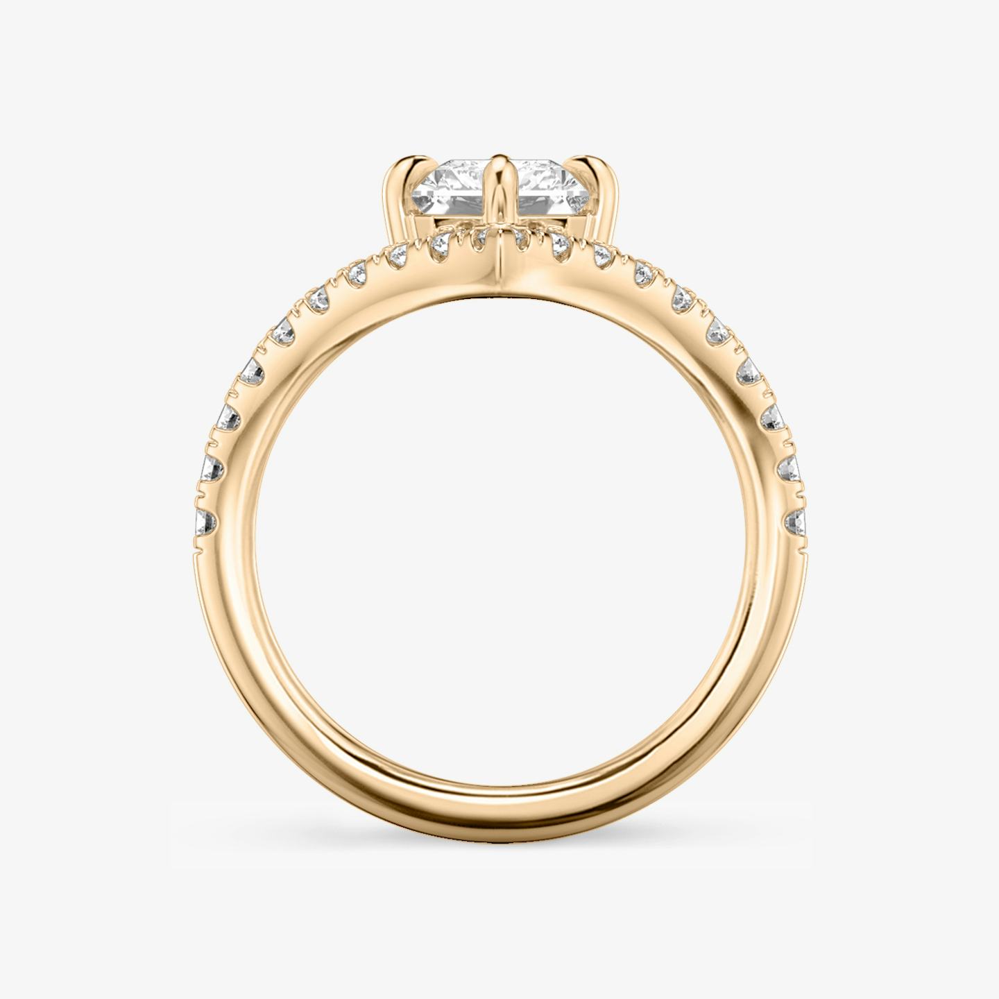 The Signature V | Radiant | 14k | 14k Rose Gold | Band: Pavé | Diamond orientation: vertical | Carat weight: See full inventory