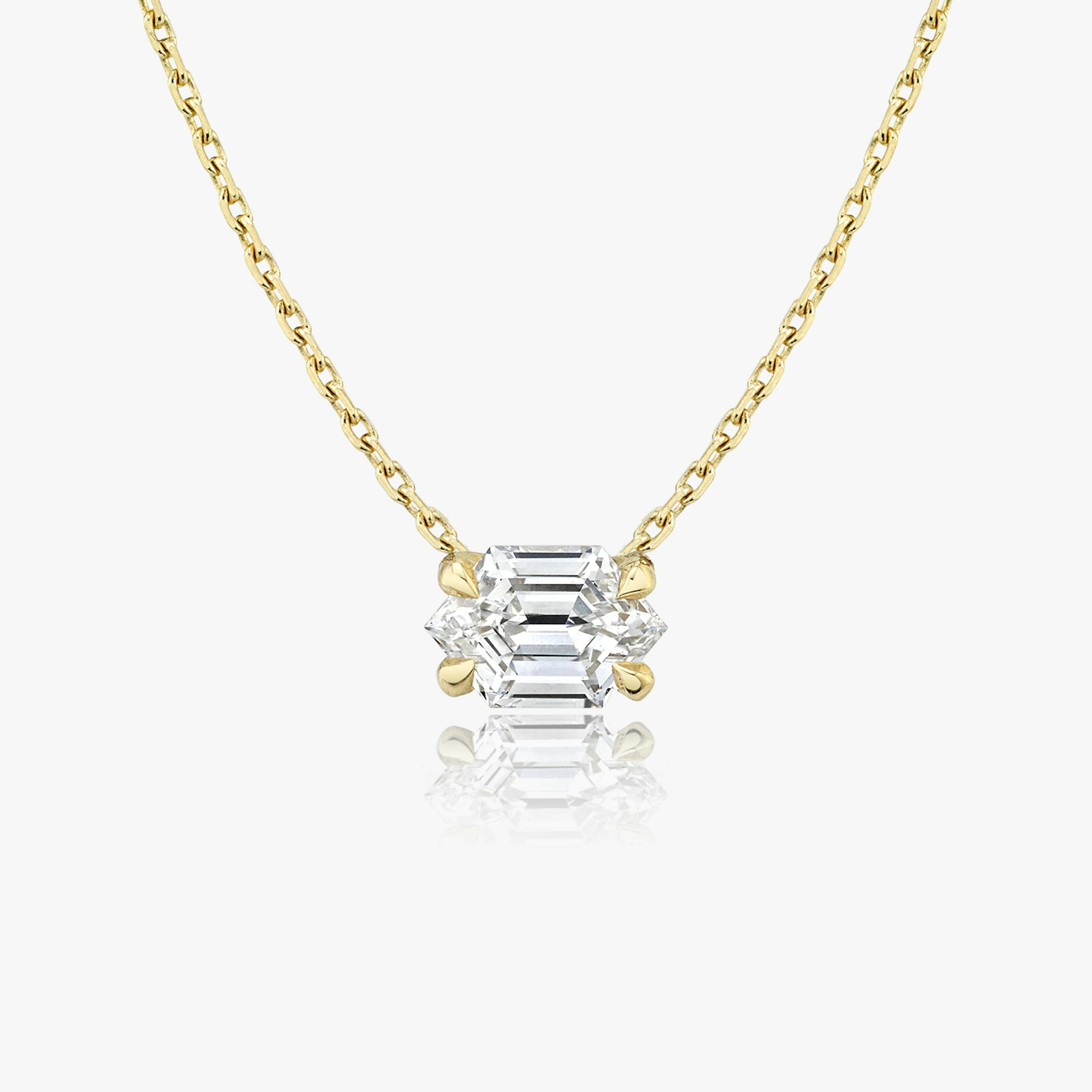 VRAI Iconic Necklace | longHexagon | 14k | 18k Yellow Gold | Carat weight: 3/4