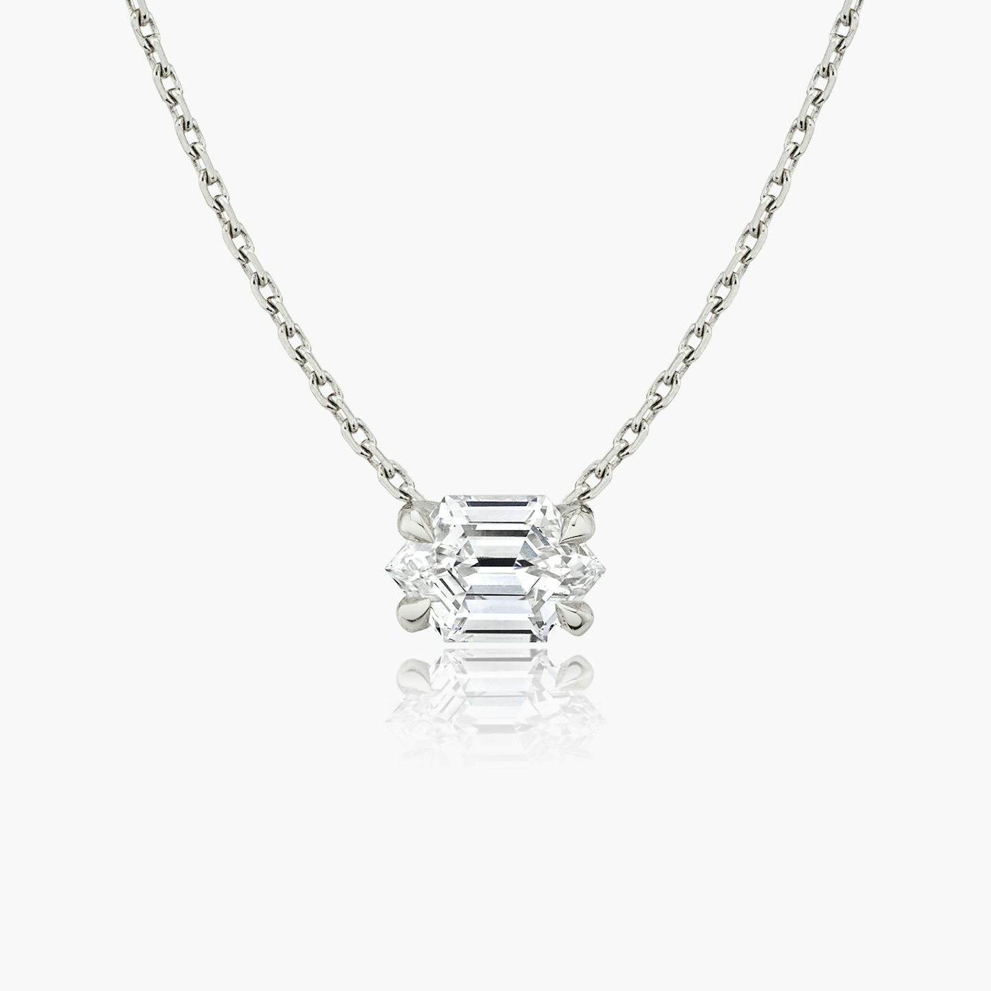 Collier VRAI Iconic | longHexagon | 14k | Or blanc 18 carats | Poids en carats: 3/4