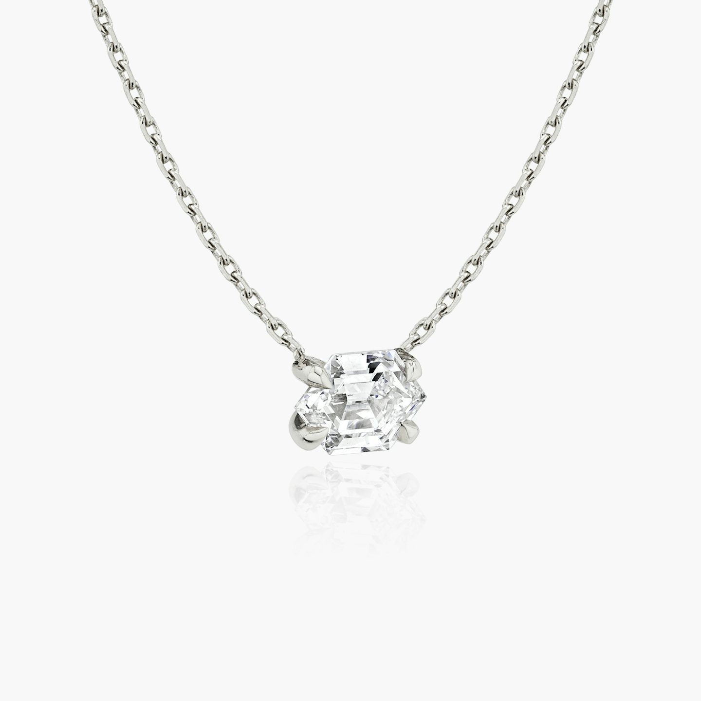 VRAI Iconic Necklace | longHexagon | 14k | white-gold | caratWeight: 0.75ct