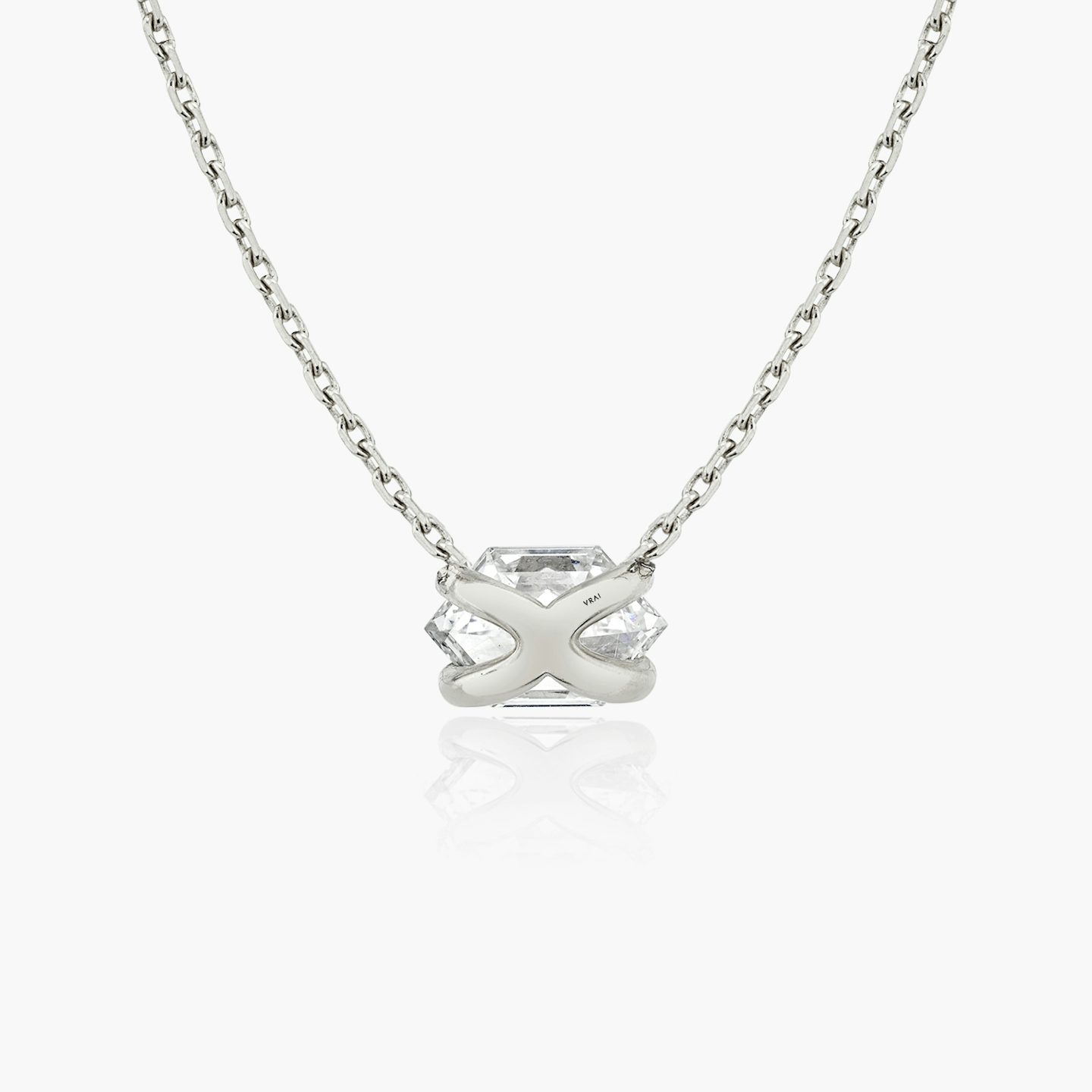Collier VRAI Iconic | longHexagon | 14k | Or blanc 18 carats | Poids en carats: 3/4