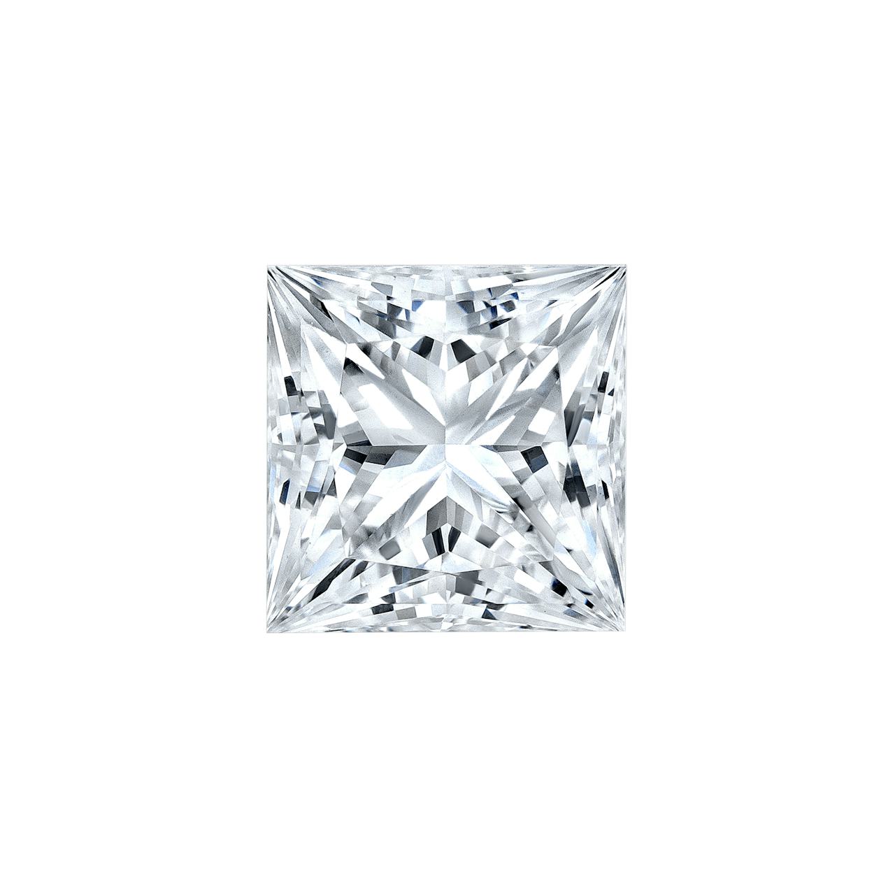 Close-up of Princess cut diamond