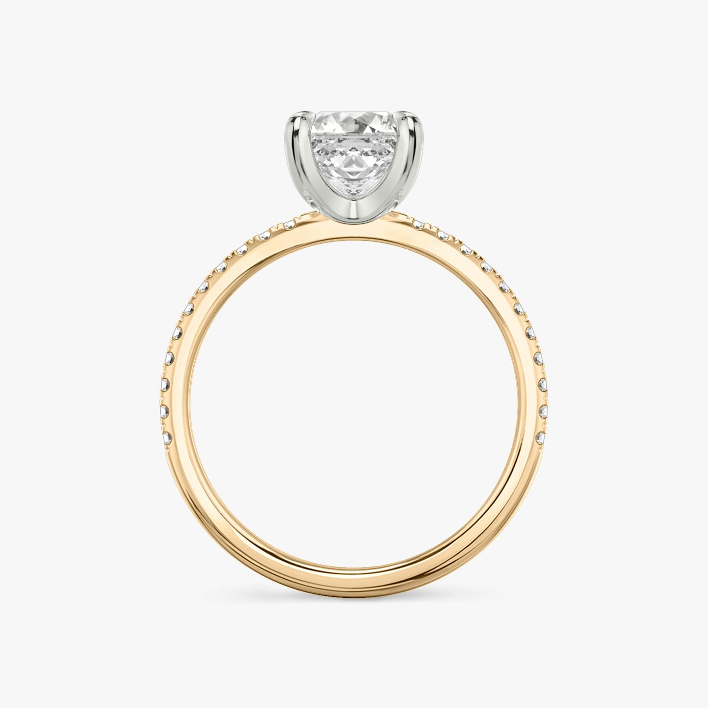 The Classic Two Tone | Asscher | 14k | 14k Rose Gold and Platinum | Band: Pavé | Diamond orientation: vertical | Carat weight: See full inventory