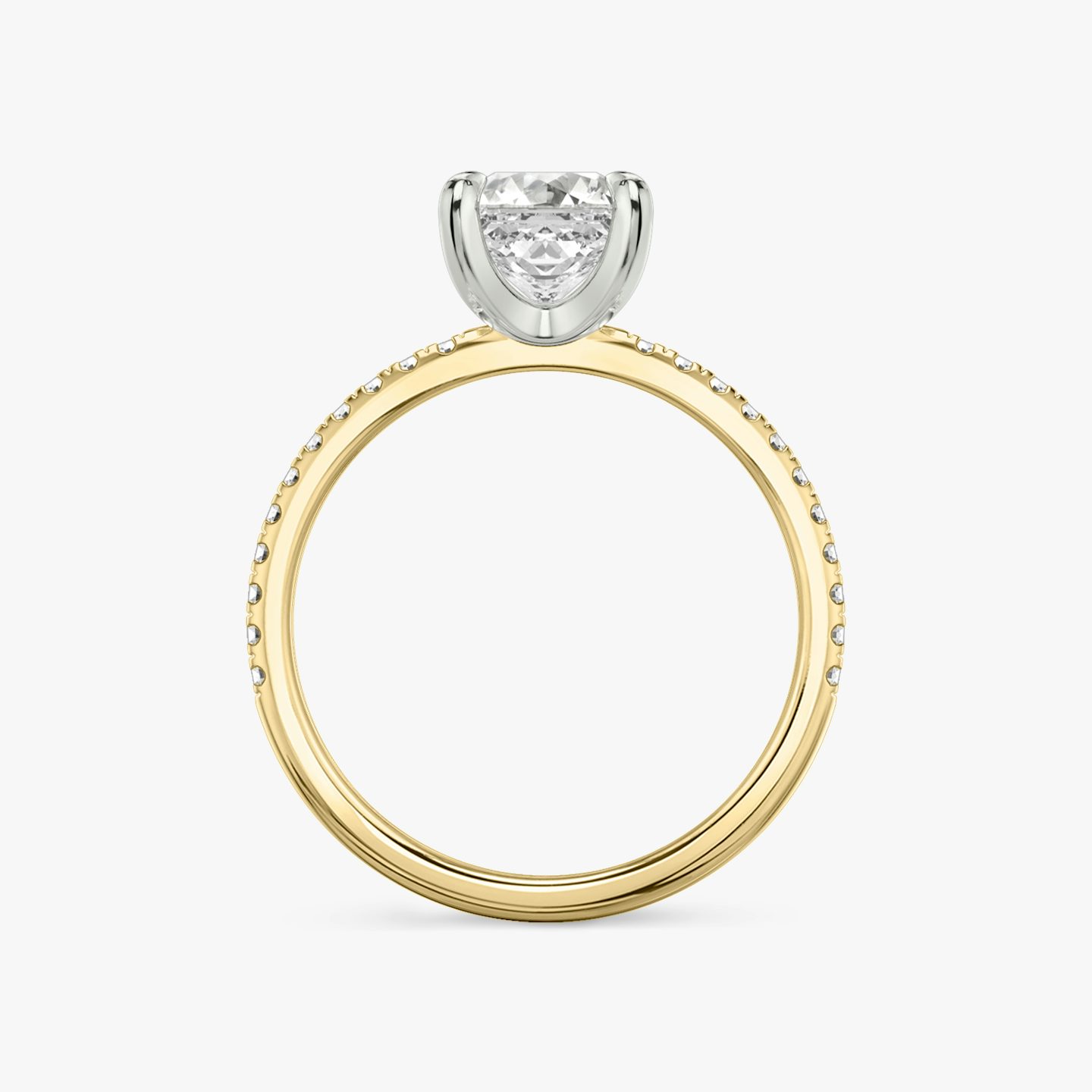 The Classic Two Tone | Asscher | 18k | 18k Yellow Gold and Platinum | Band: Pavé | Diamond orientation: vertical | Carat weight: See full inventory