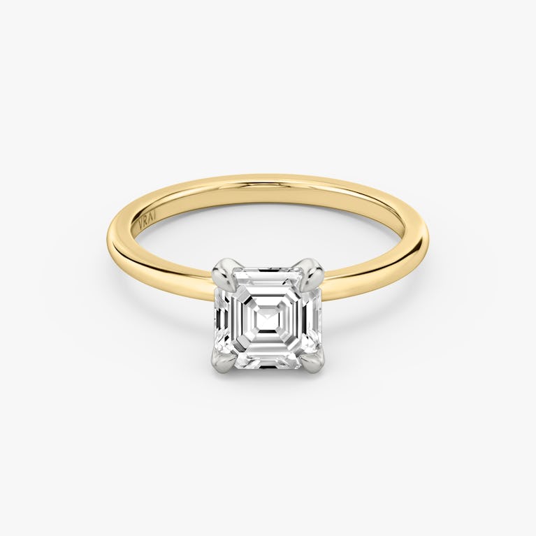 The Classic Two Tone Asscher Engagement Ring