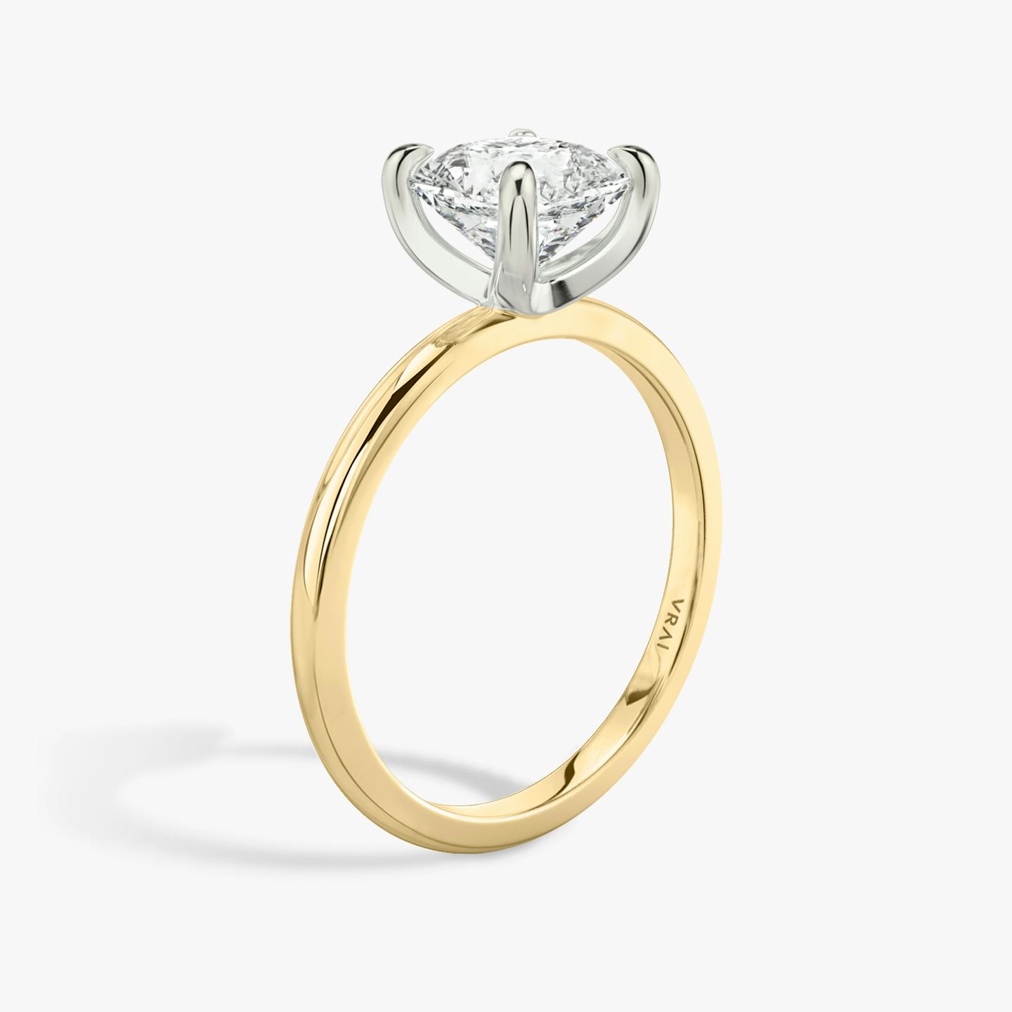 The Classic Two Tone | Asscher | 18k | 18k Yellow Gold and Platinum | Band: Plain | Diamond orientation: vertical | Carat weight: See full inventory