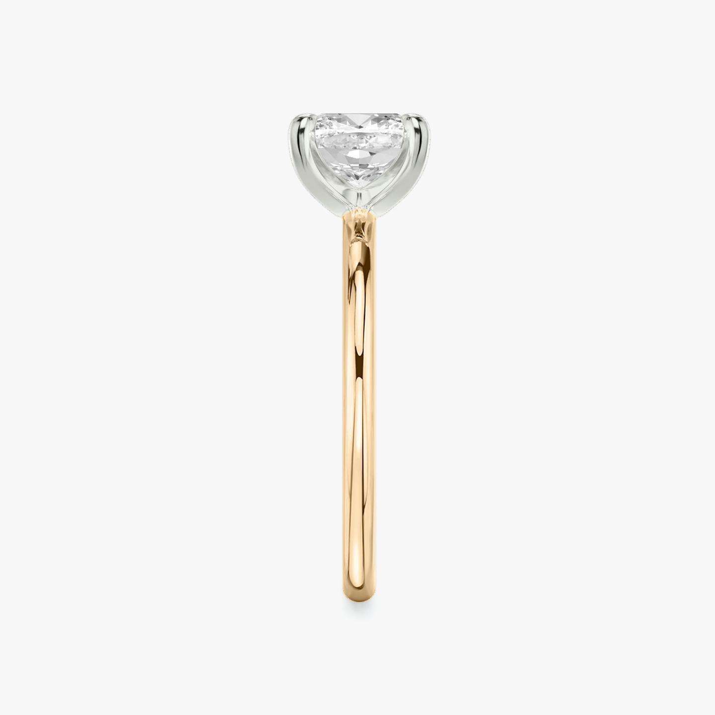 The Classic Two Tone | Pavé Cushion | 14k | 14k Rose Gold and Platinum | Band: Plain | Diamond orientation: vertical | Carat weight: See full inventory