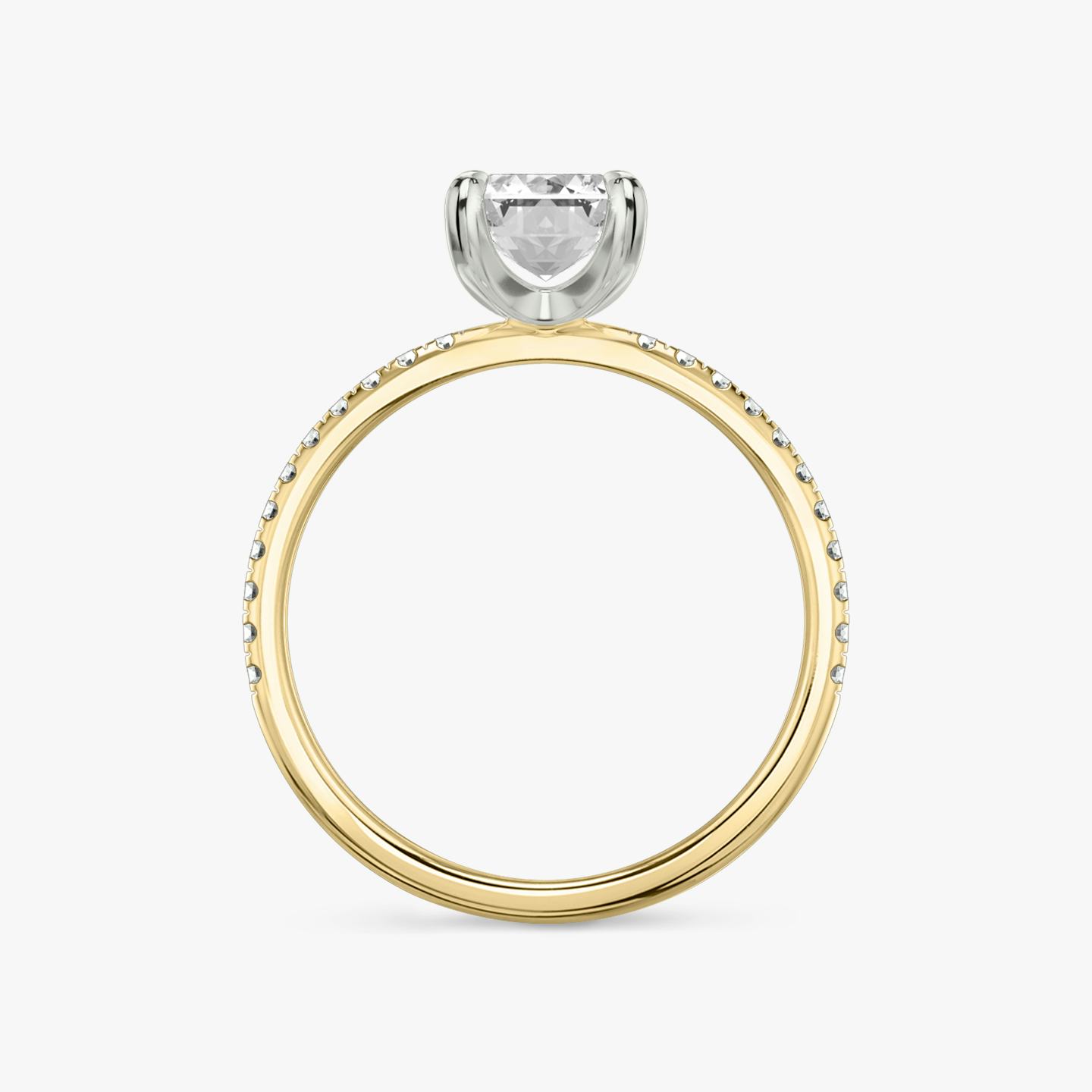 The Classic Two Tone | Emerald | 18k | 18k Yellow Gold and Platinum | Band: Pavé | Diamond orientation: vertical | Carat weight: See full inventory