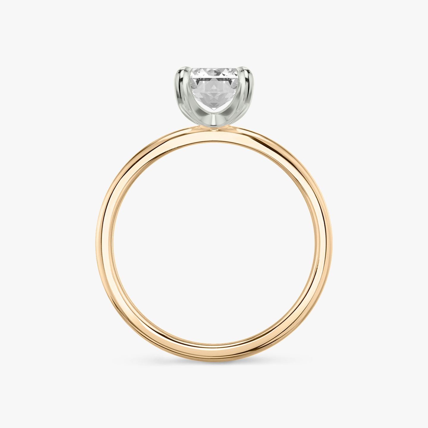 The Classic Two Tone | emerald | 14k | rose-gold-and-platinum | bandAccent: plain | diamondOrientation: vertical | caratWeight: other