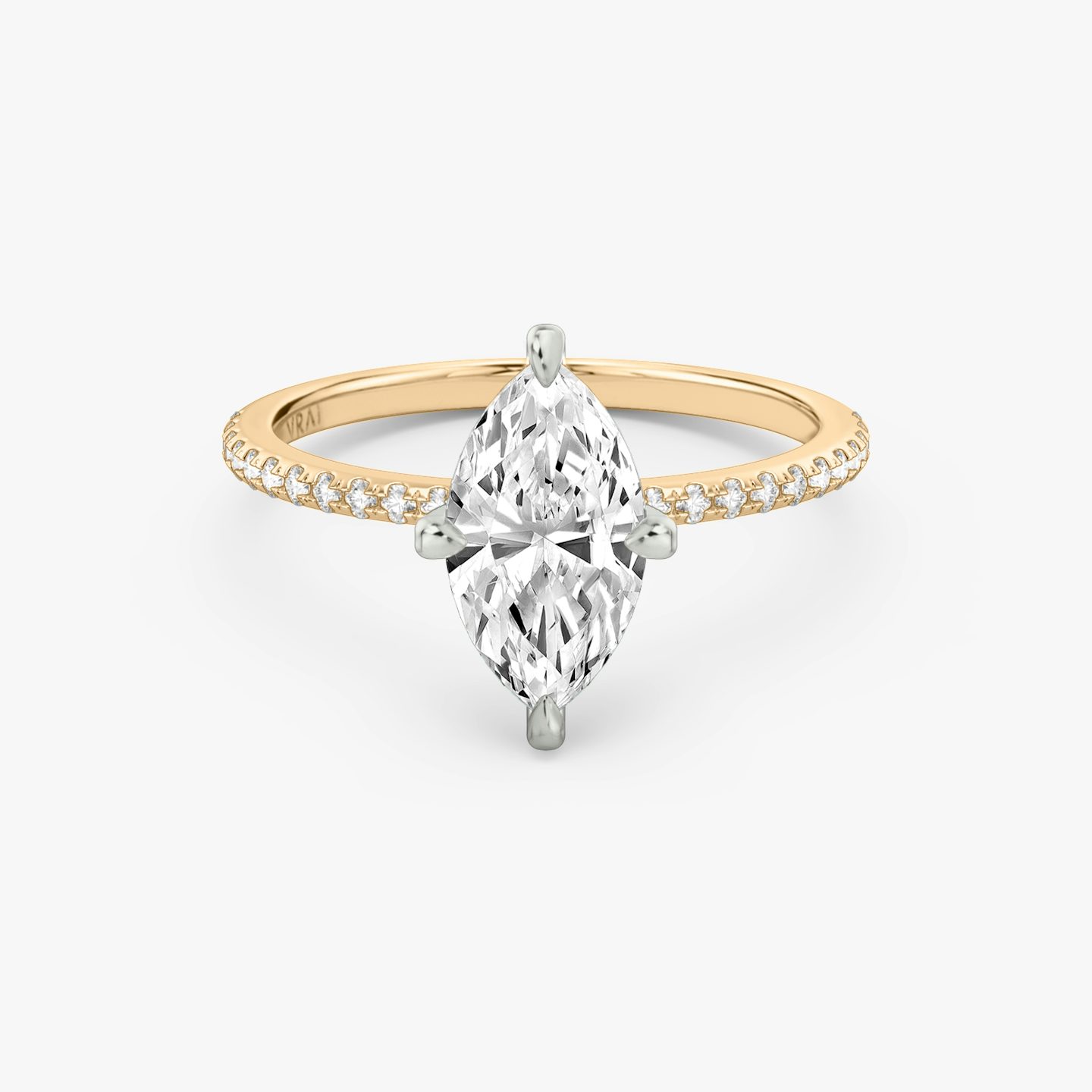 The Classic Two Tone | Pavé Marquise | 14k | 14k Rose Gold and Platinum | Band: Pavé | Diamond orientation: vertical | Carat weight: See full inventory