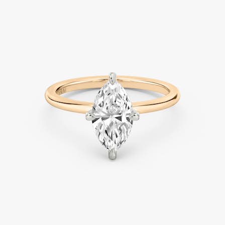 Two Tone Marquise Diamond Ring