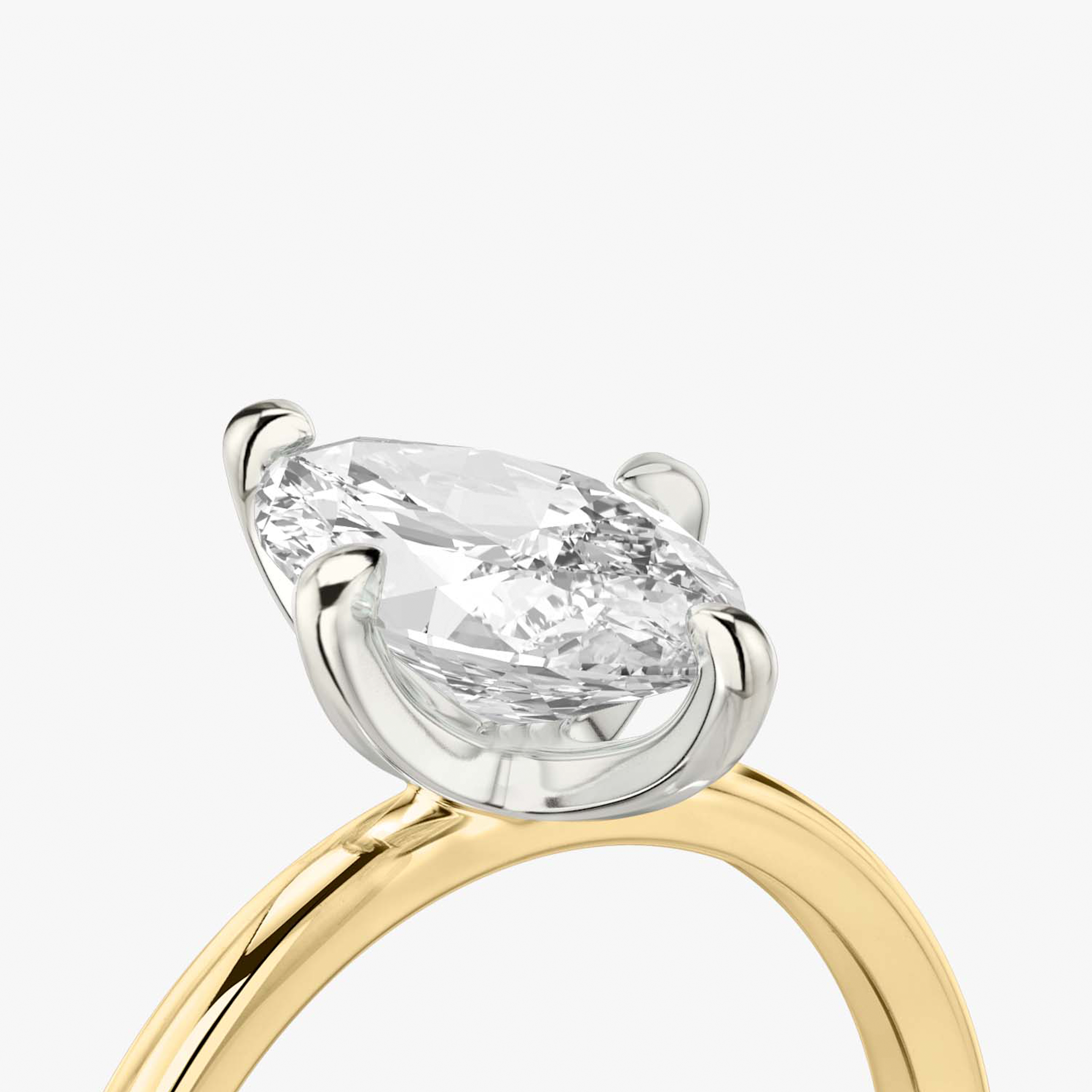 The Classic Two Tone | Pavé Marquise | 18k | 18k Yellow Gold and Platinum | Band: Plain | Diamond orientation: vertical | Carat weight: See full inventory