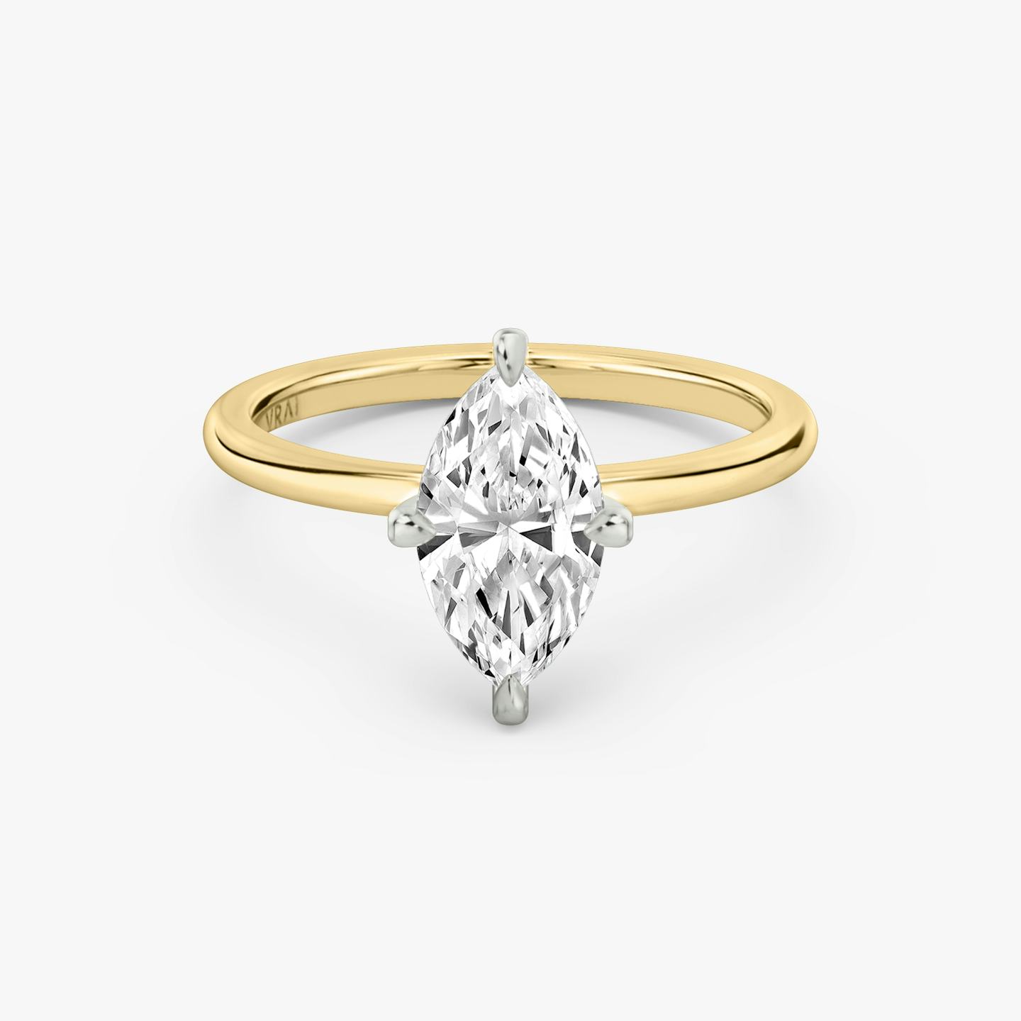 The Classic Two Tone | Pavé Marquise | 18k | 18k Yellow Gold and Platinum | Band: Plain | Diamond orientation: vertical | Carat weight: See full inventory