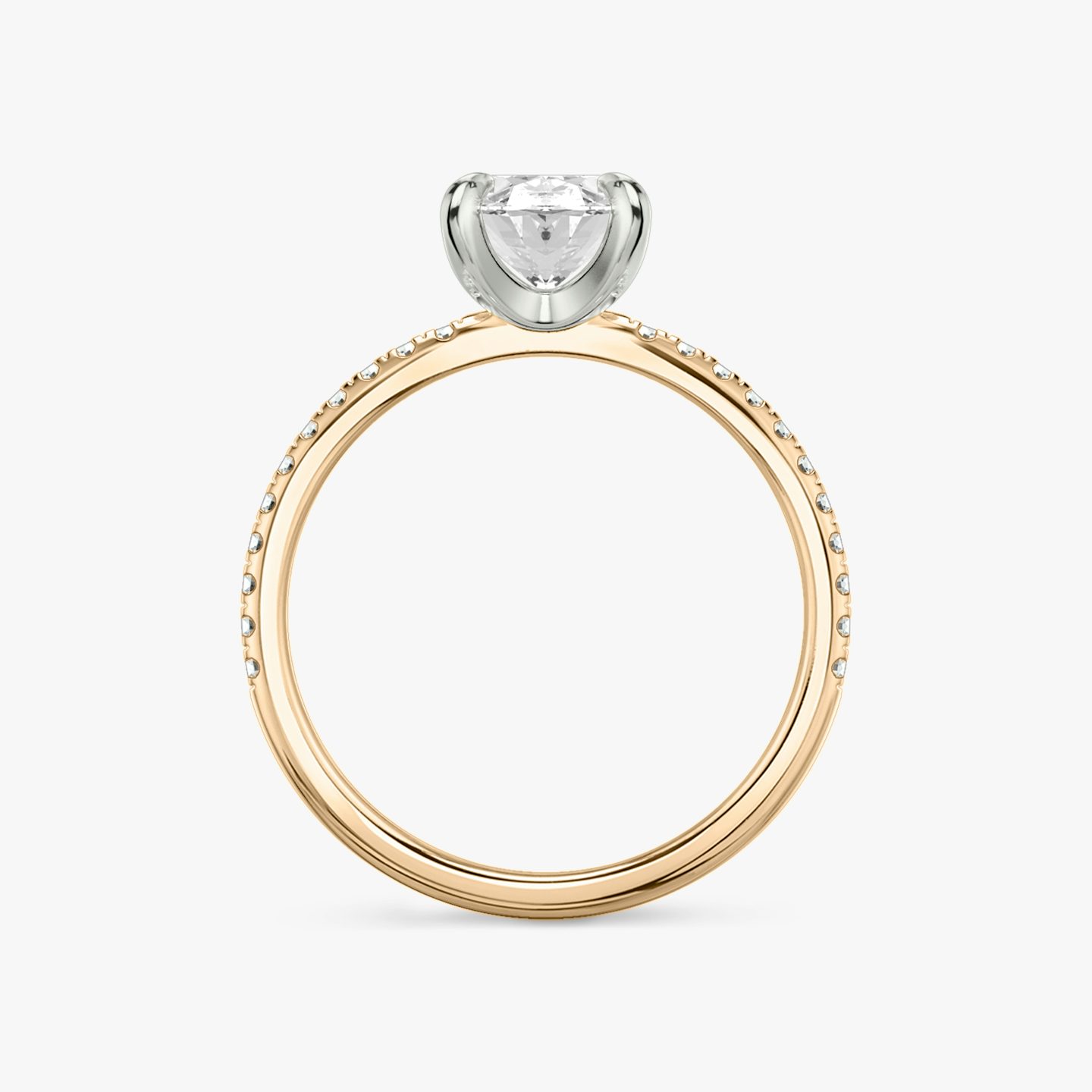 undefined | Oval | 14k | 14k Rose Gold and Platinum | Band: Pavé | Diamond orientation: vertical | Carat weight: See full inventory