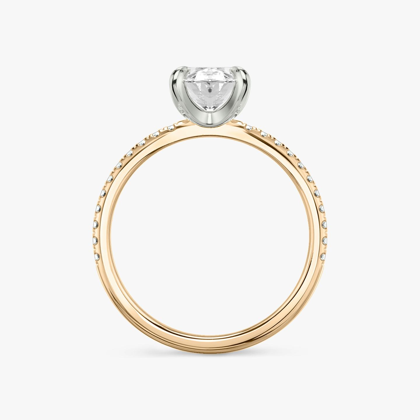 The Classic Two Tone | Oval | 14k | 14k Rose Gold and Platinum | Band: Pavé | Diamond orientation: vertical | Carat weight: See full inventory
