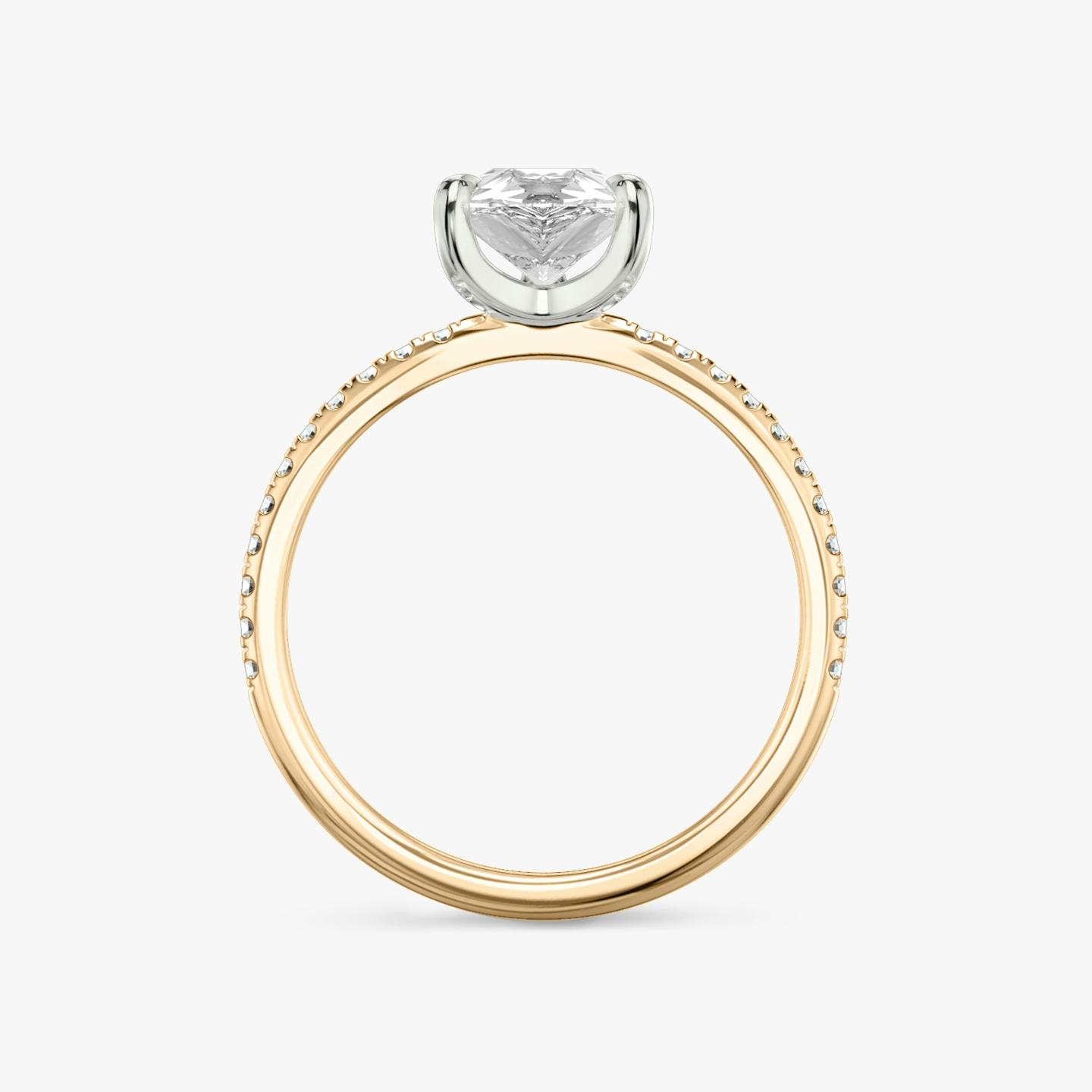 The Classic Two Tone | Pear | 14k | 14k Rose Gold and Platinum | Band: Pavé | Diamond orientation: vertical | Carat weight: See full inventory