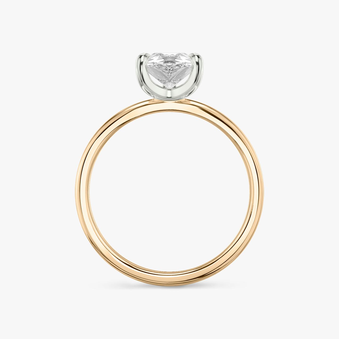 The Classic Two Tone | Pear | 14k | 14k Rose Gold and Platinum | Band: Plain | Diamond orientation: vertical | Carat weight: See full inventory
