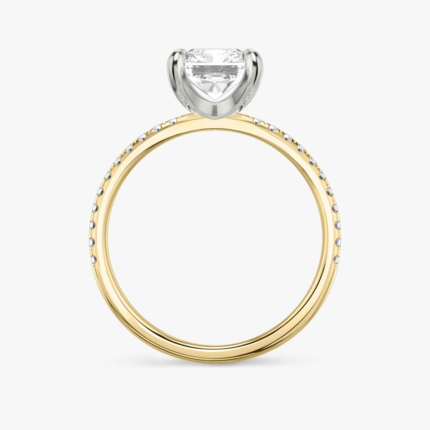 The Classic Two Tone | Radiant | 18k | 18k Yellow Gold and Platinum | Band: Pavé | Diamond orientation: vertical | Carat weight: See full inventory