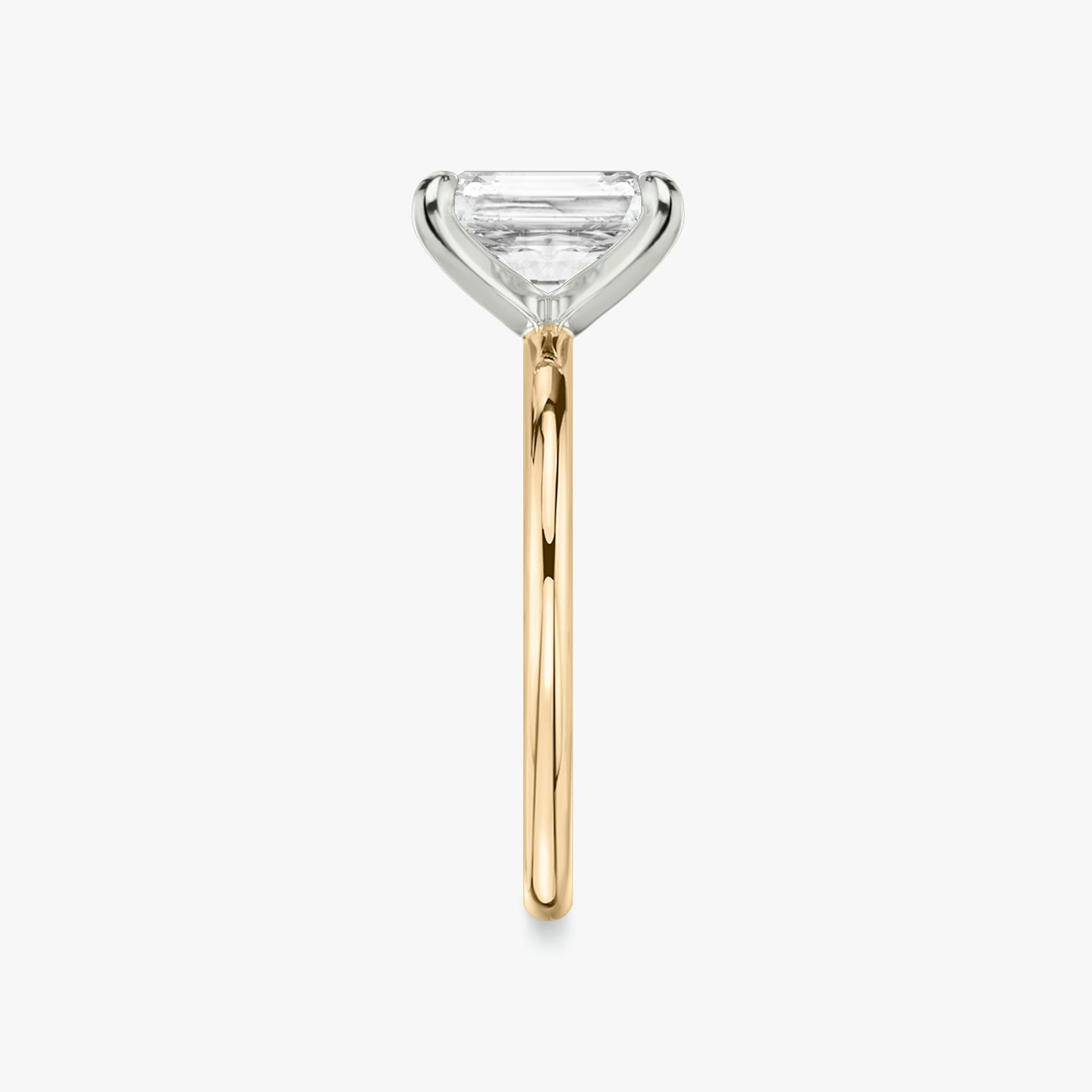 The Classic Two Tone | Radiant | 14k | 14k Rose Gold and Platinum | Band: Plain | Diamond orientation: vertical | Carat weight: See full inventory