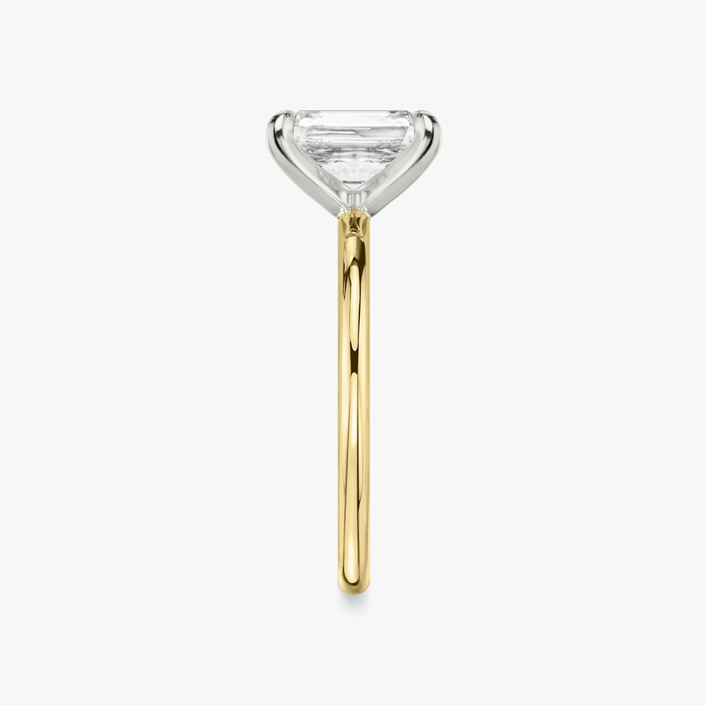 The Classic Two Tone | Radiant | 18k | 18k Yellow Gold and Platinum | Band: Plain | Diamond orientation: vertical | Carat weight: See full inventory