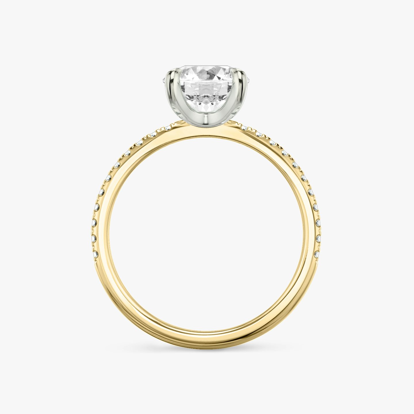 The Classic Two Tone | round-brilliant | 18k | yellow-gold-and-platinum | bandAccent: pave | caratWeight: 1.0ct | diamondOrientation: vertical