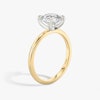 Two tone round brilliant engagement ring