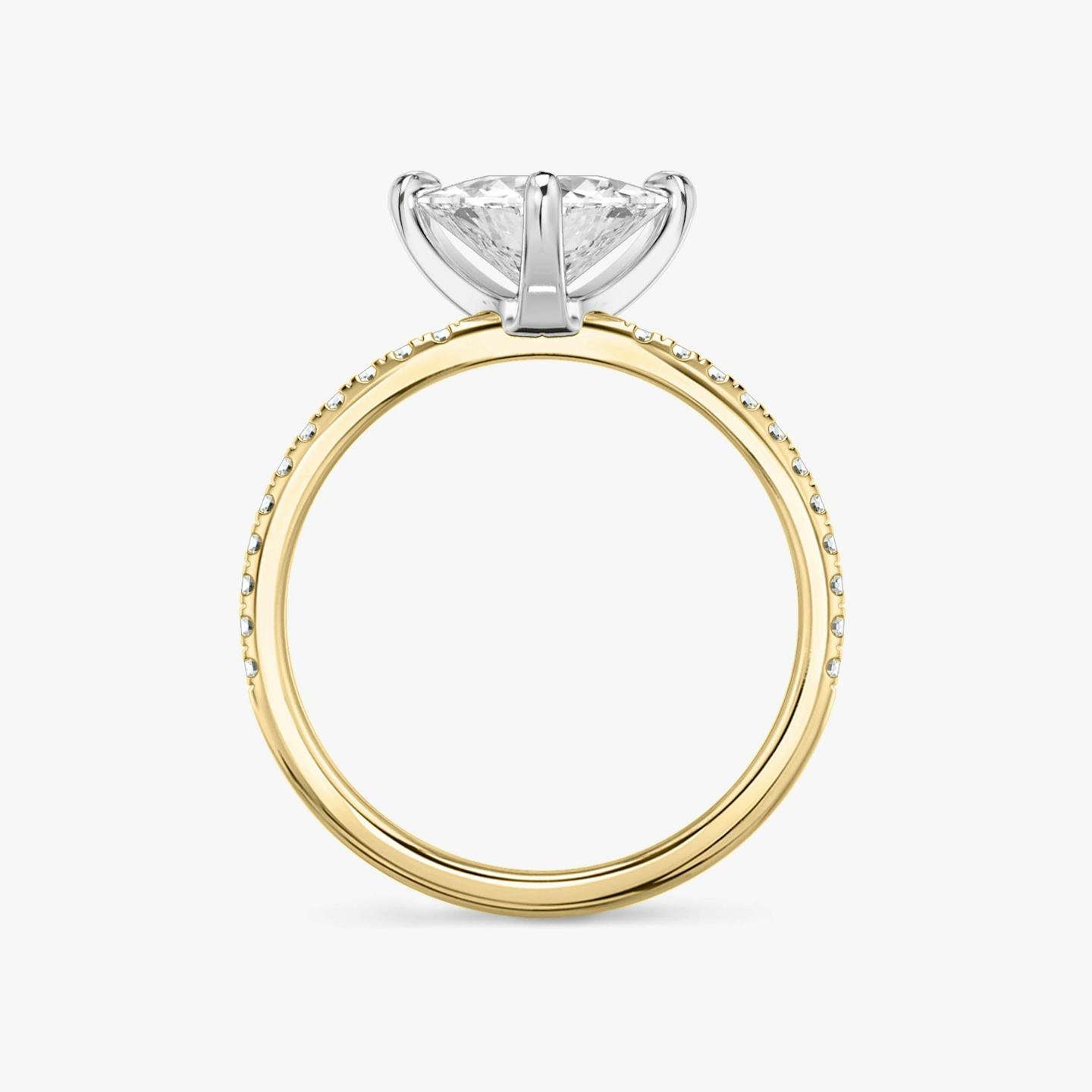 The Classic Two Tone | Trillion | 18k | 18k Yellow Gold and Platinum | Band: Pavé | Diamond orientation: vertical | Carat weight: See full inventory