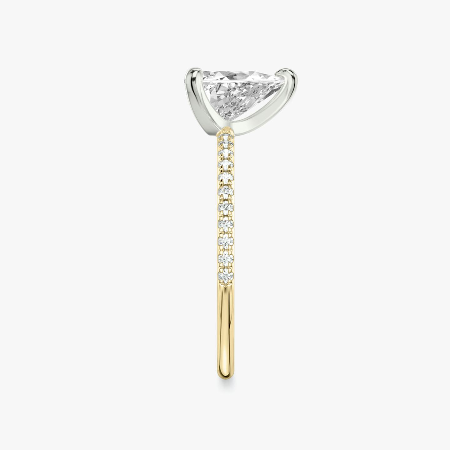 The Classic Two Tone | Trillion | 18k | 18k Yellow Gold and Platinum | Band: Pavé | Diamond orientation: vertical | Carat weight: See full inventory