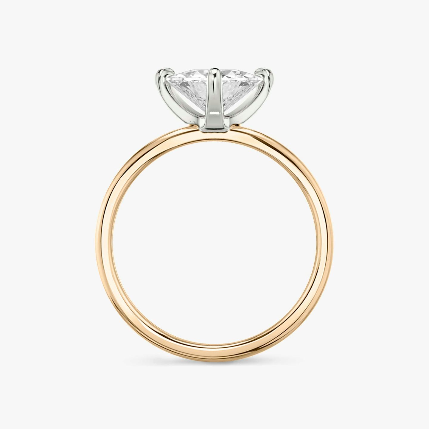The Classic Two Tone | Trillion | 14k | 14k Rose Gold and Platinum | Band: Plain | Diamond orientation: vertical | Carat weight: See full inventory