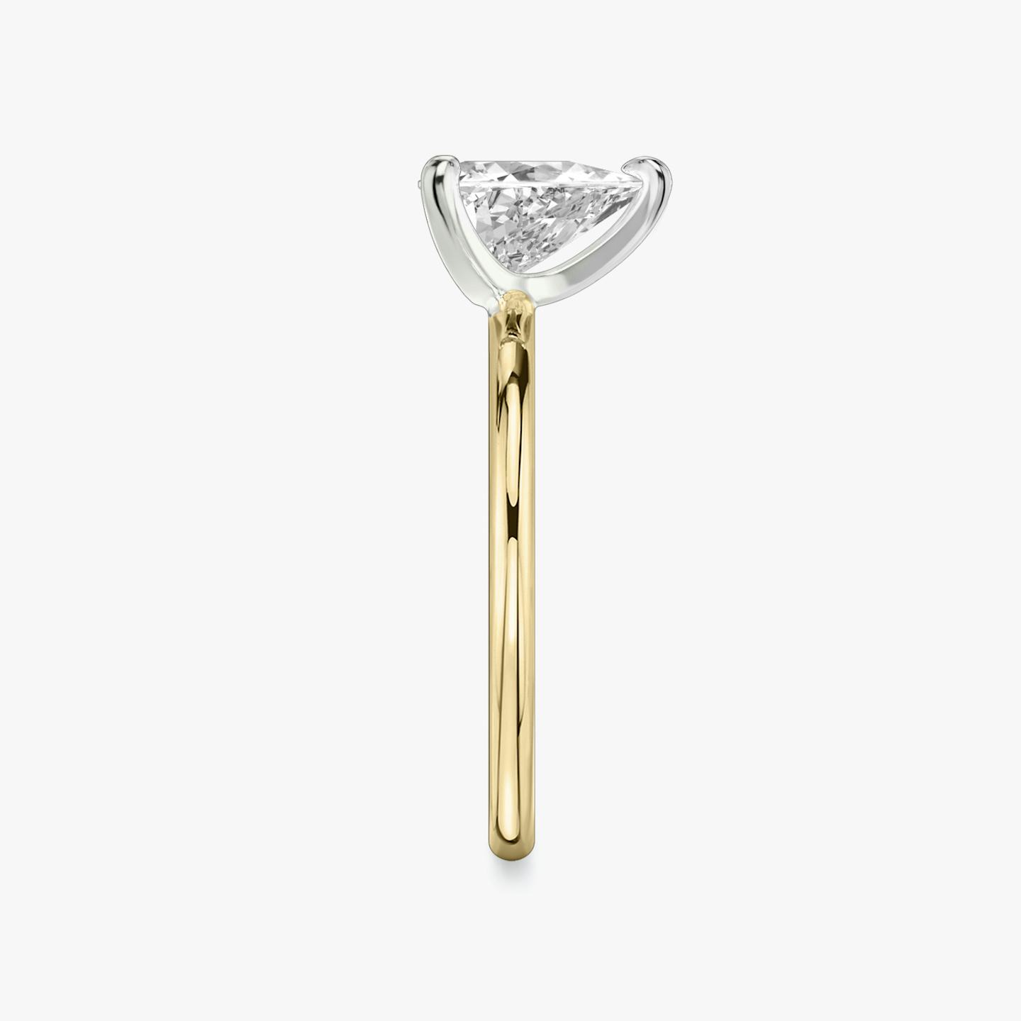 The Classic Two Tone | Trillion | 18k | 18k Yellow Gold and Platinum | Band: Plain | Diamond orientation: vertical | Carat weight: See full inventory