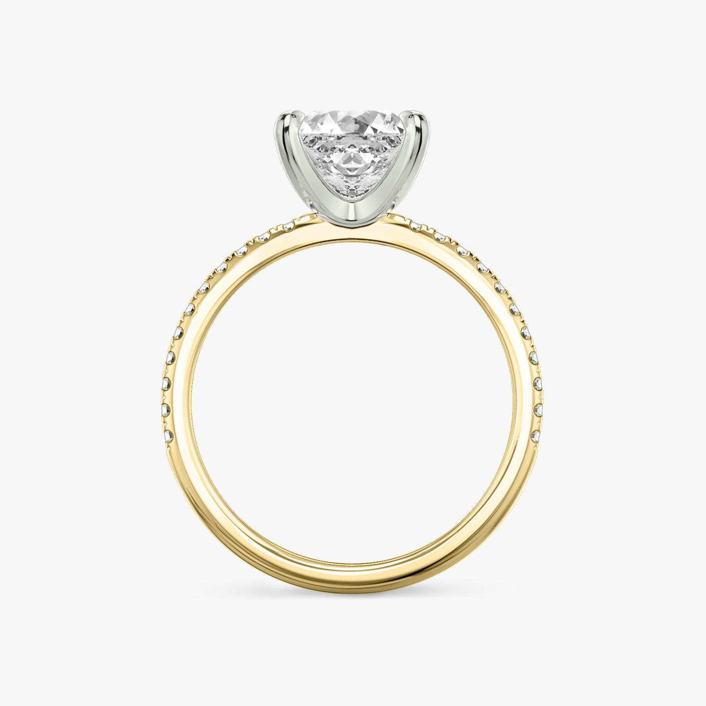 The Classic Two Tone | Princess | 18k | 18k Yellow Gold and Platinum | Band: Pavé | Diamond orientation: vertical | Carat weight: See full inventory
