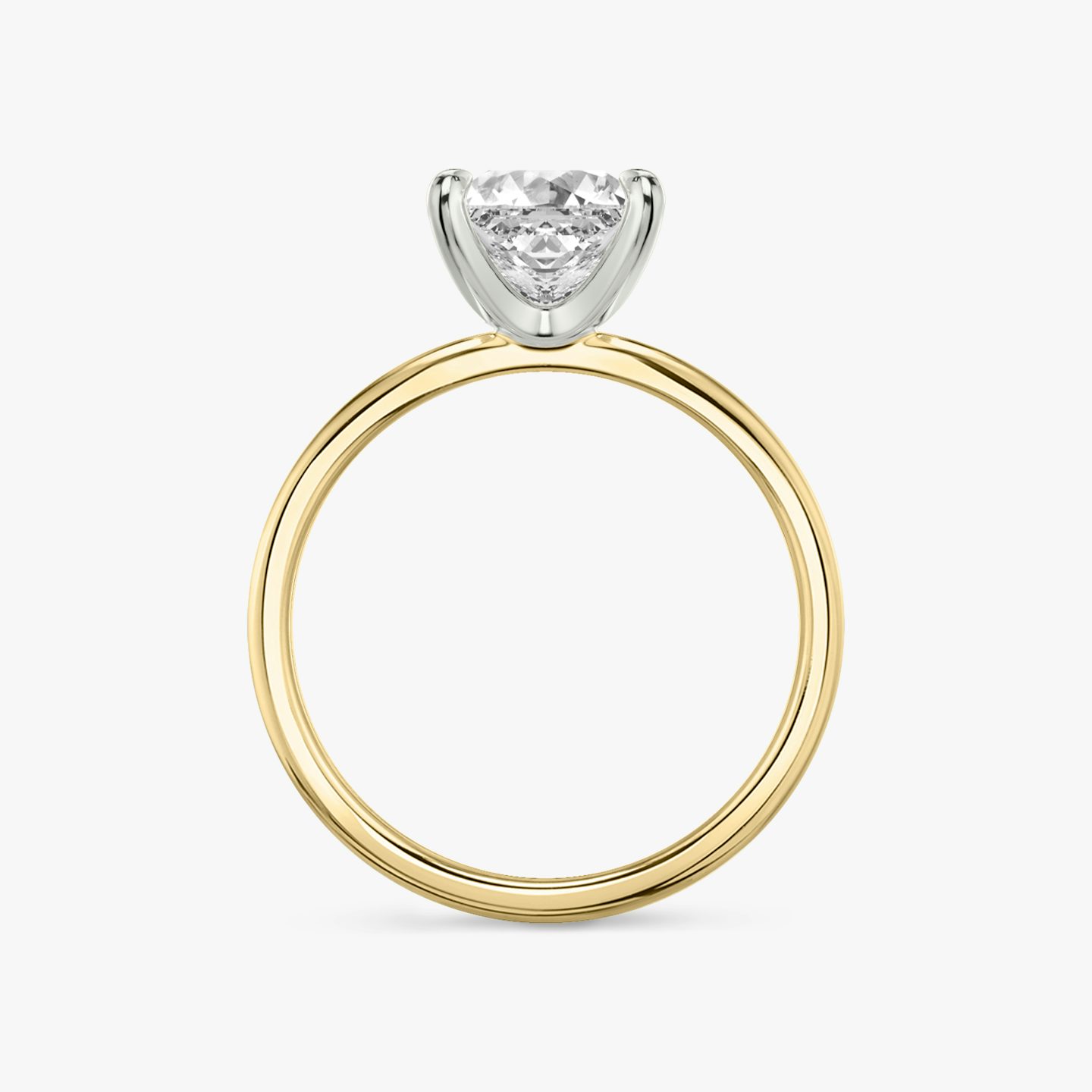The Classic Two Tone | Princess | 18k | 18k Yellow Gold and Platinum | Band: Plain | Diamond orientation: vertical | Carat weight: See full inventory
