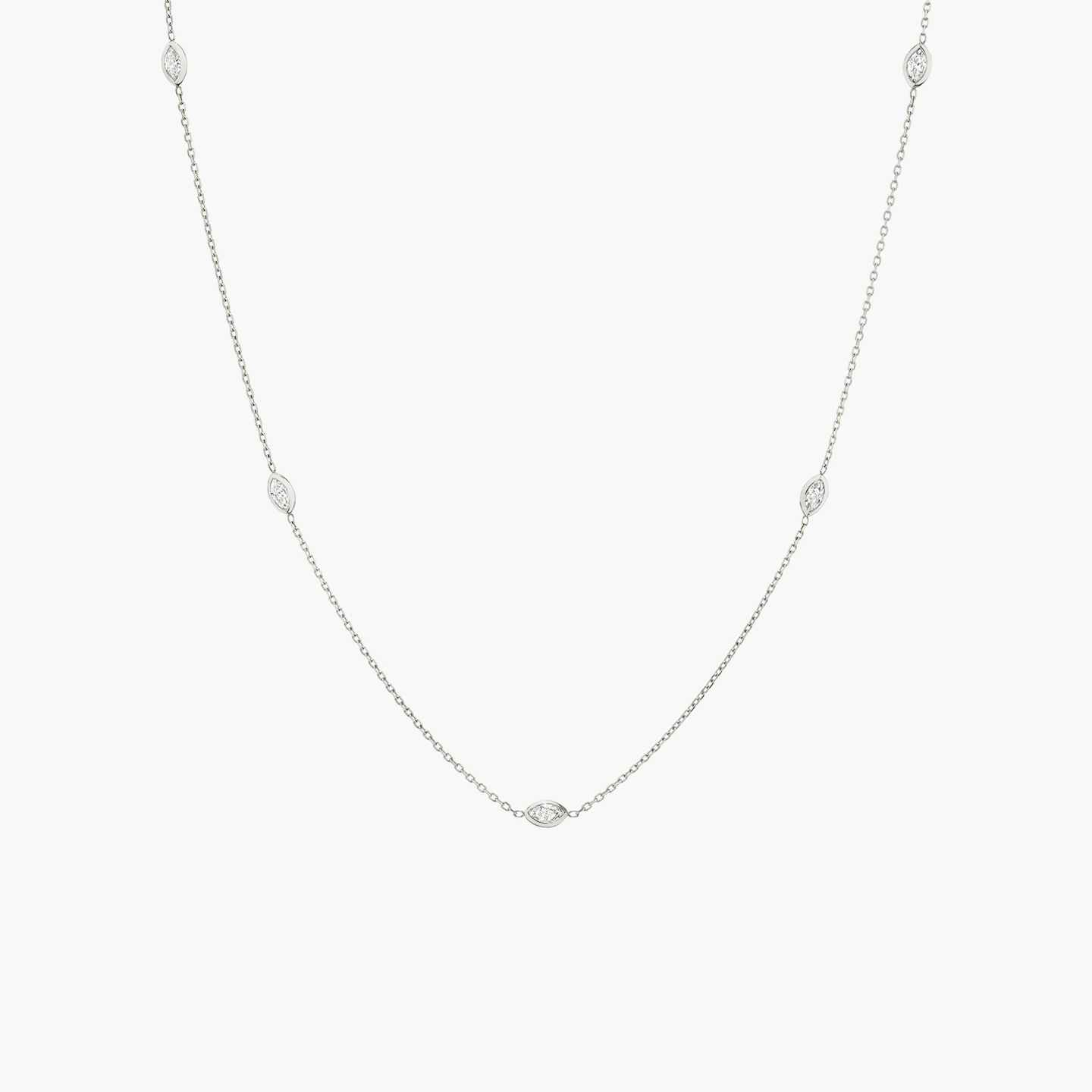 Diamond Bezel Station Necklace Closeup image of Diamond Bezel Station Necklace