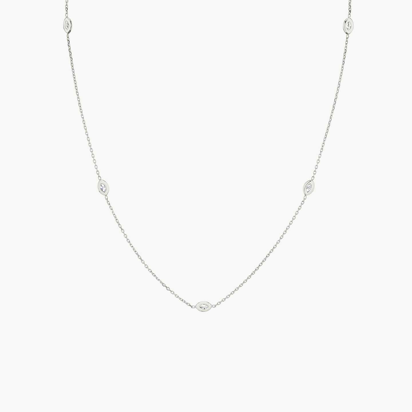 Diamond Bezel Station Necklace Closeup image of Diamond Bezel Station Necklace
