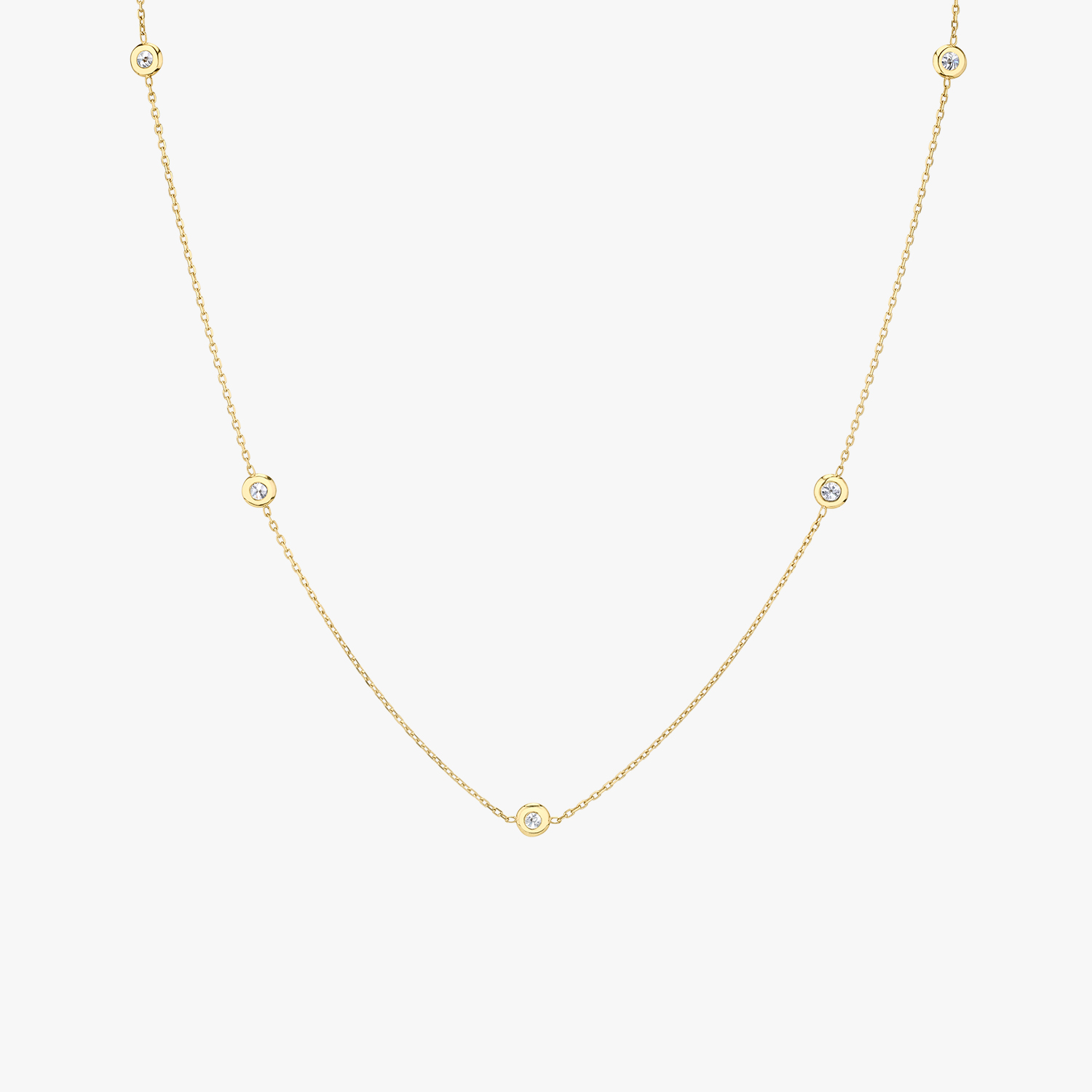 Diamond bezel hotsell station necklace