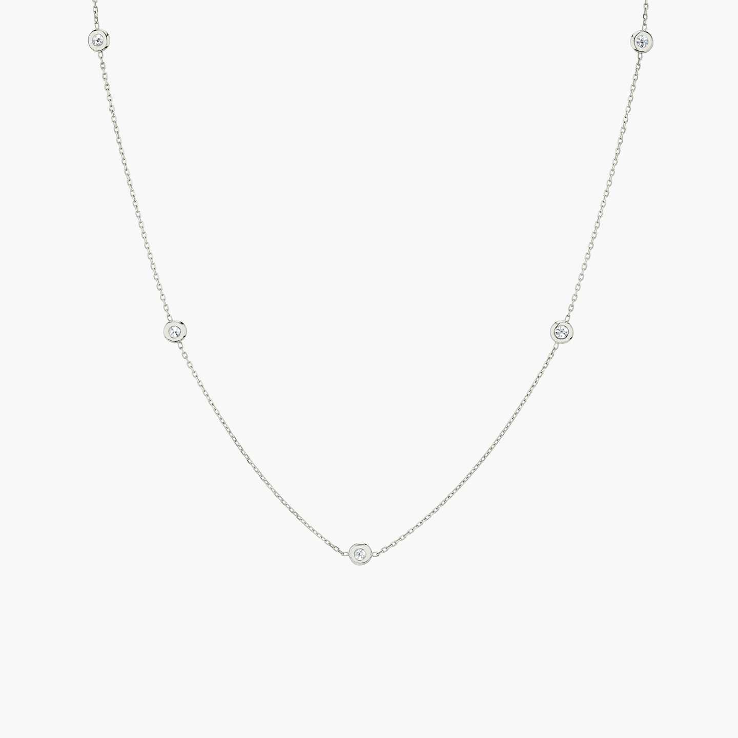 Diamond Bezel Station Necklace Closeup image of Diamond Bezel Station Necklace