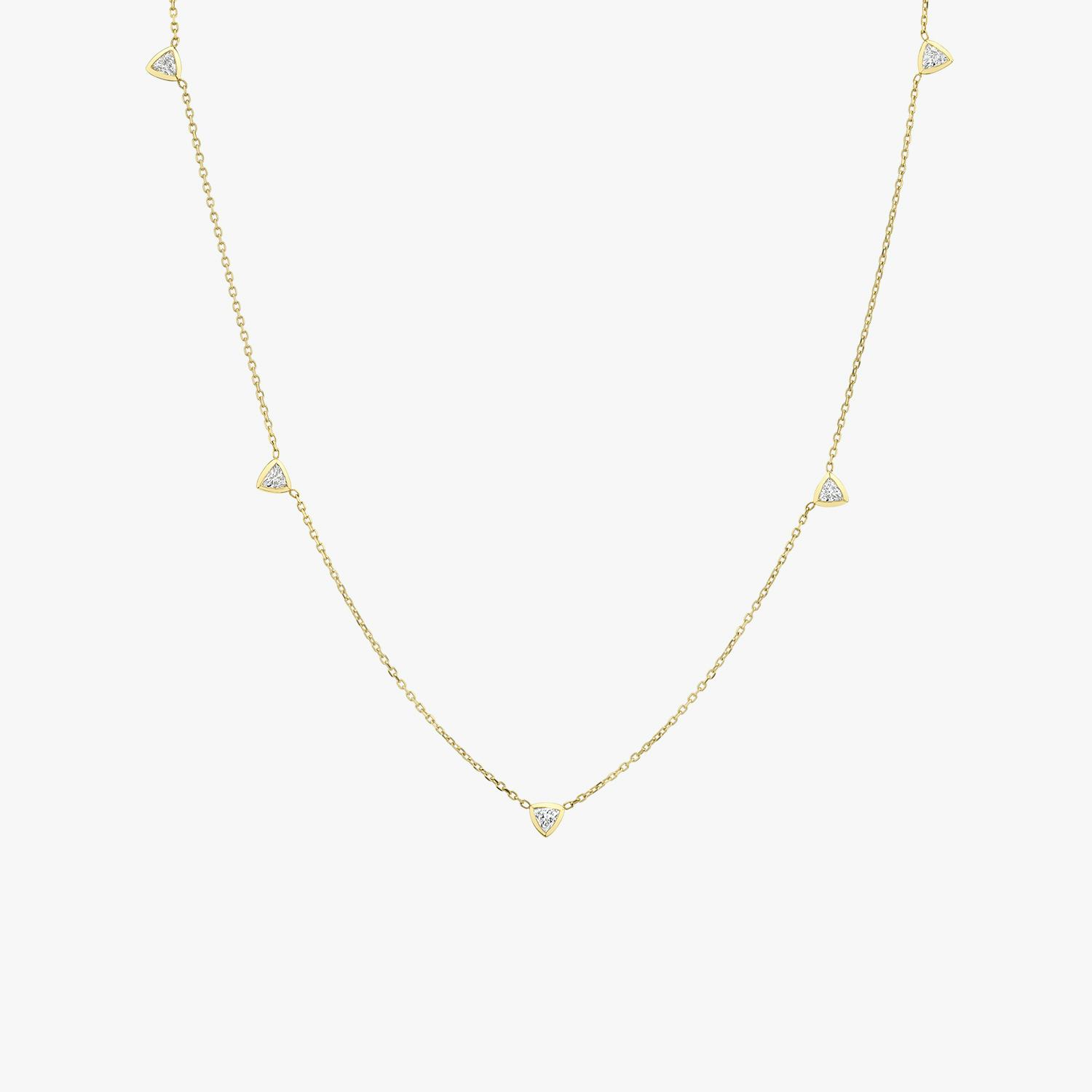 Trillion diamond bezel station necklace