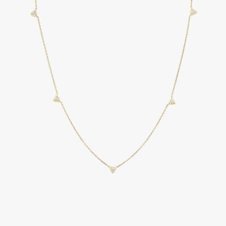 Trillion diamond bezel station necklace