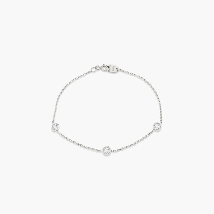 Pulsera Knife-Edge Bezel StationBrillante | White Gold