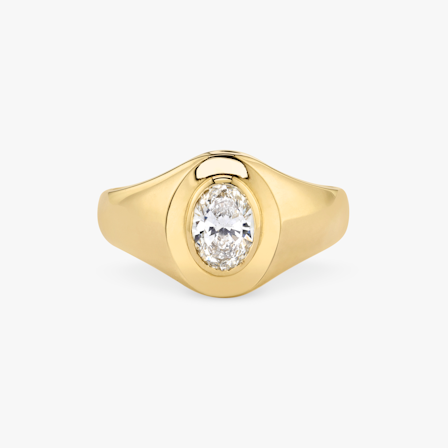 signet oval diamond ring